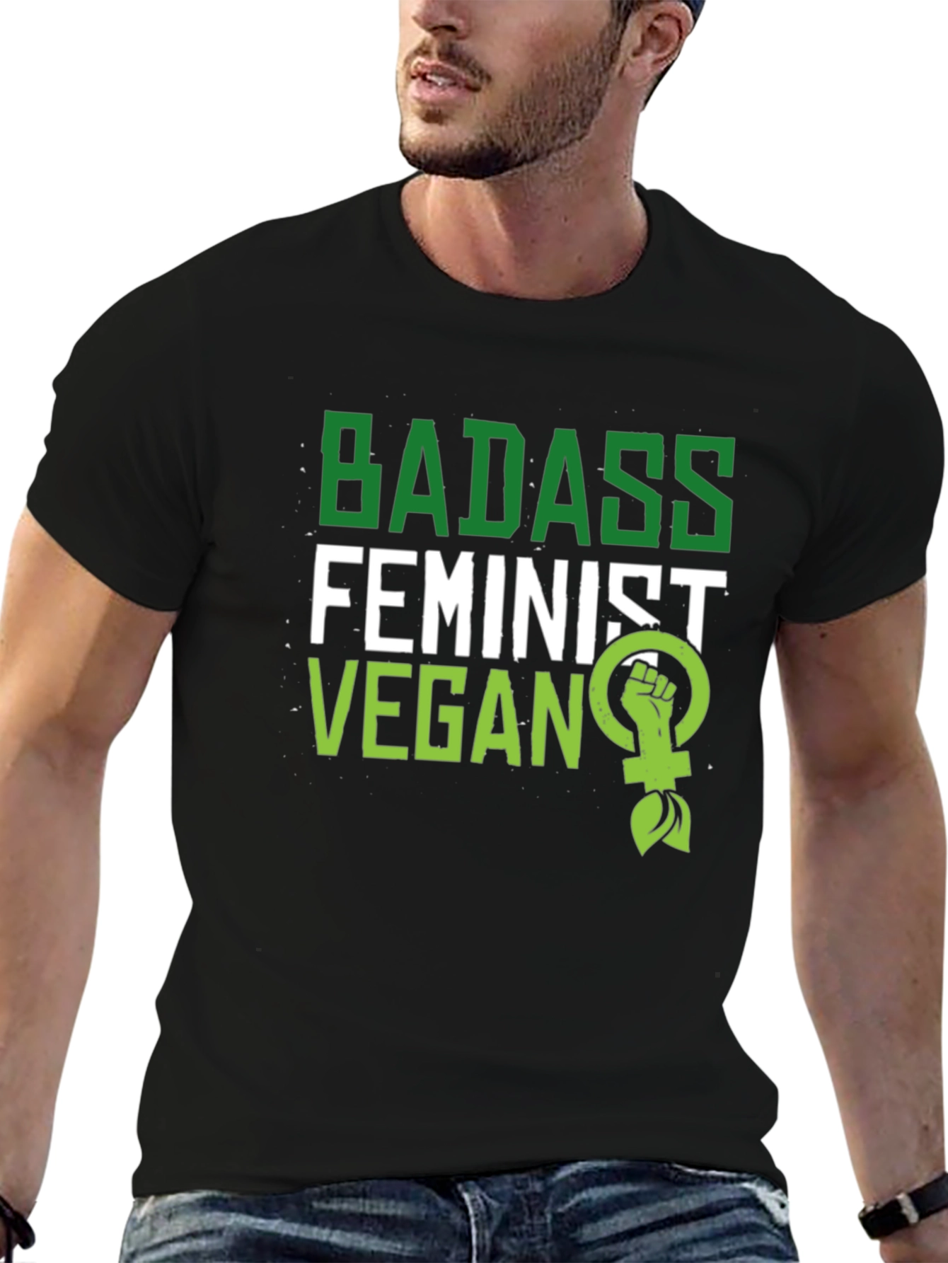 Badass Feminist Vegan Graphic T-Shirt
