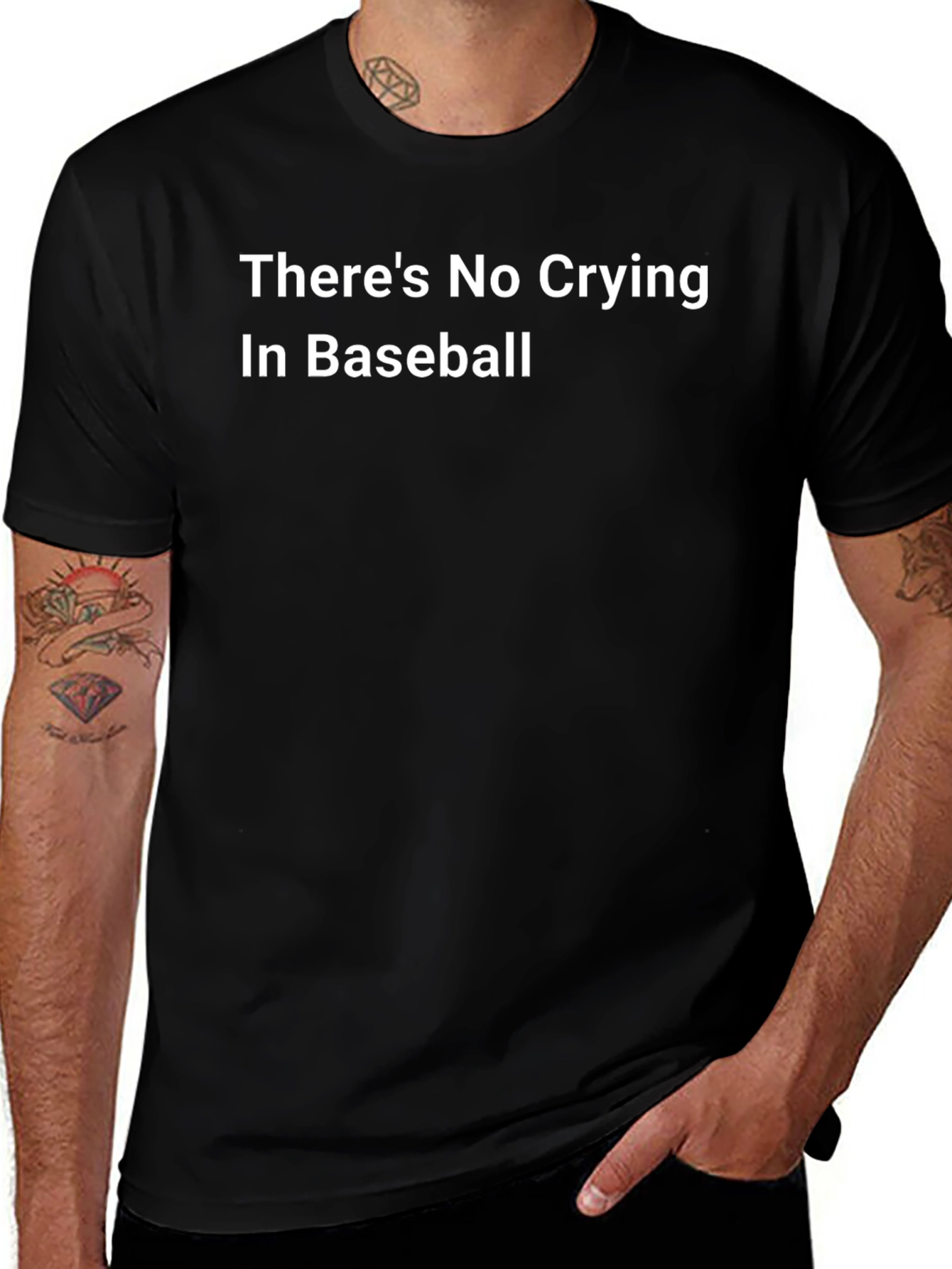 Theres No Crying In Baseball Black T-Shirt
