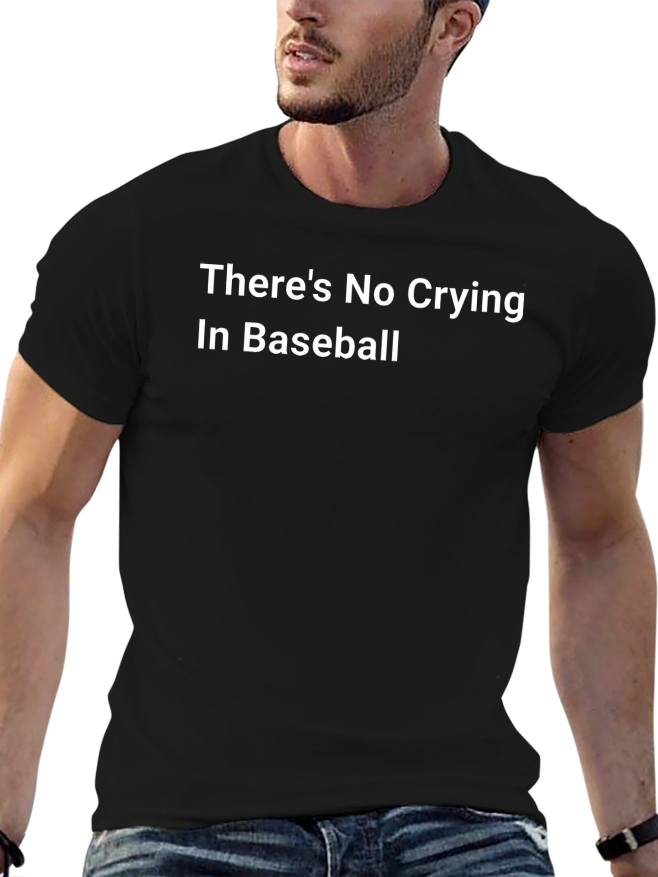 Theres No Crying In Baseball Black T-Shirt