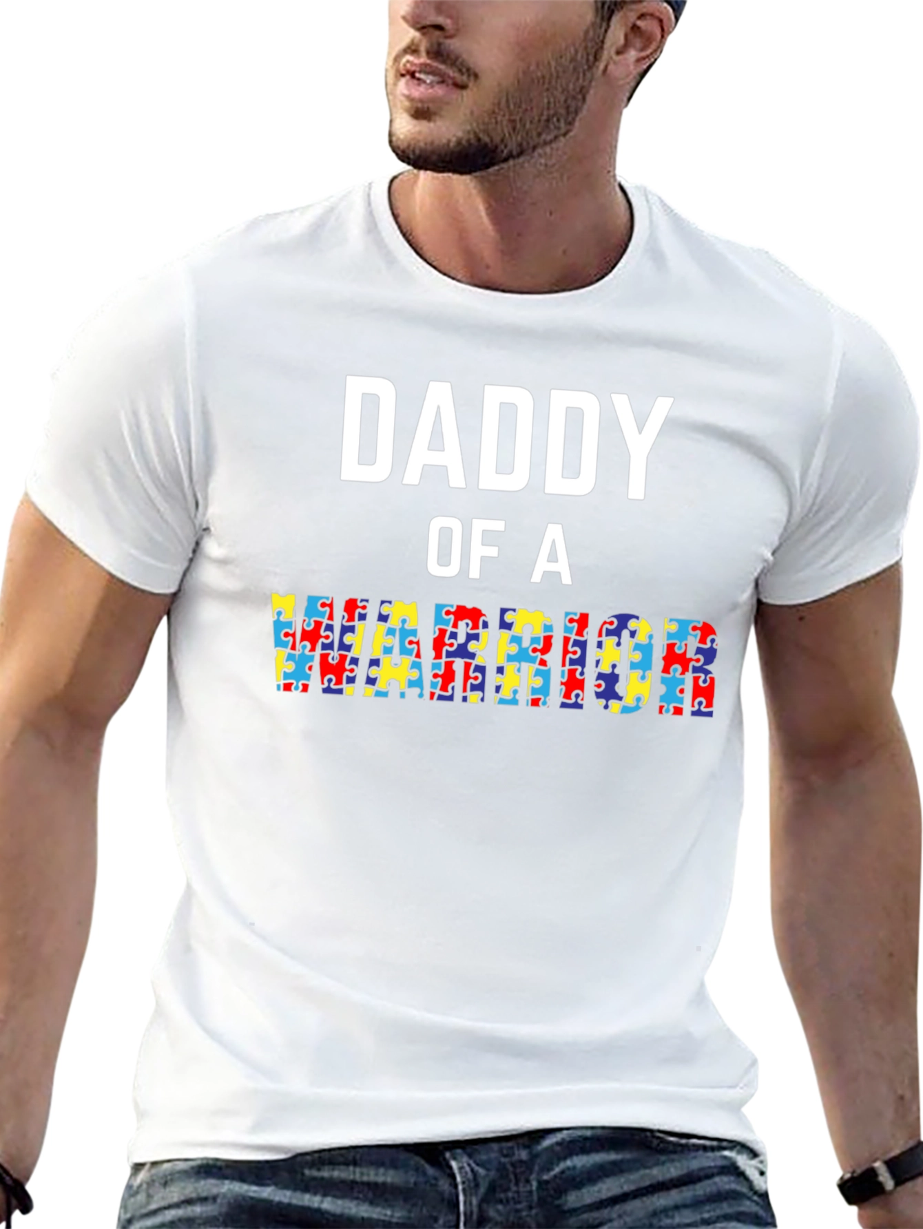 Daddy of a Warrior Autism Awareness T-Shirt
