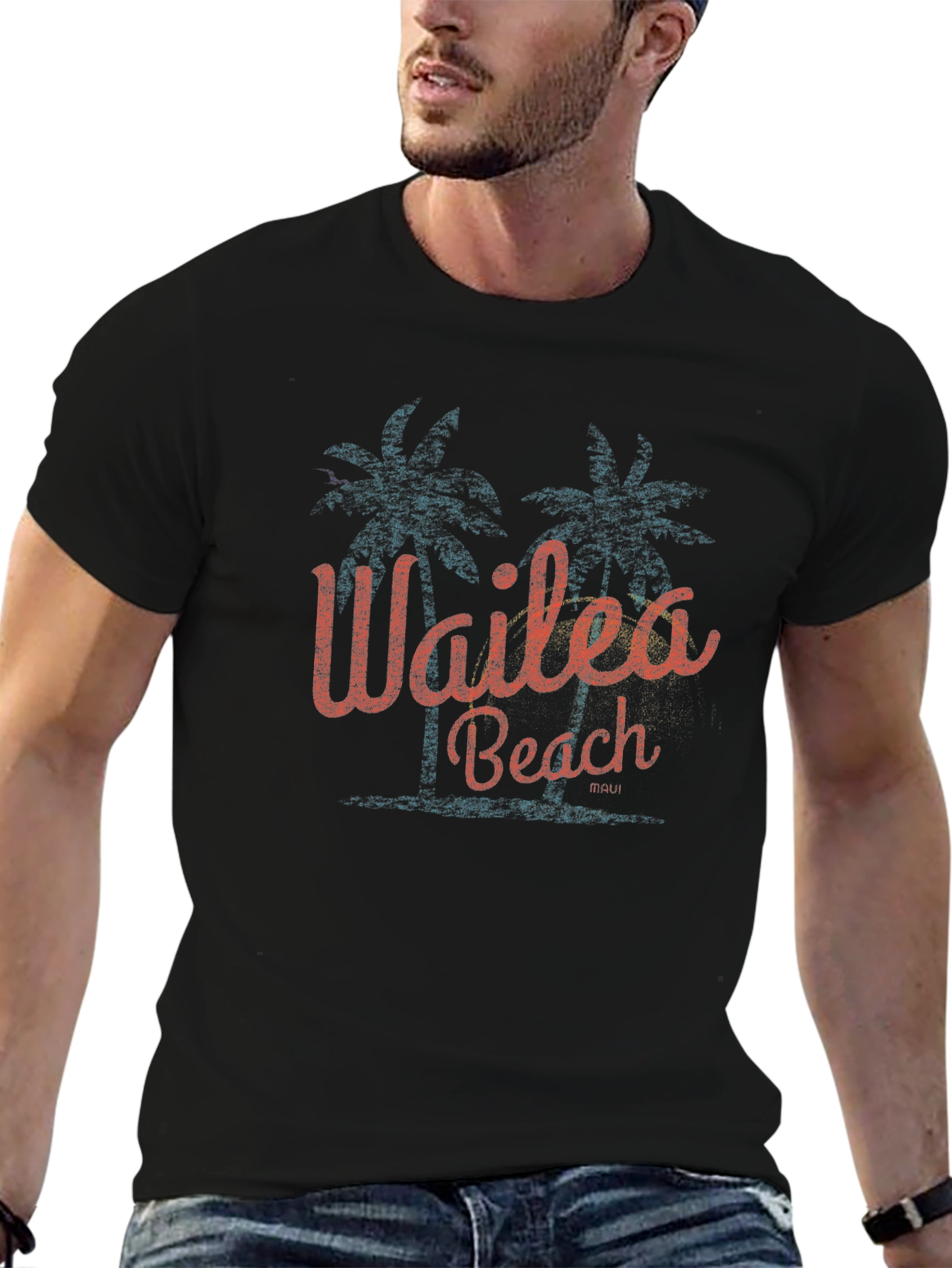 Wailea Beach Palm Tree Graphic T-Shirt