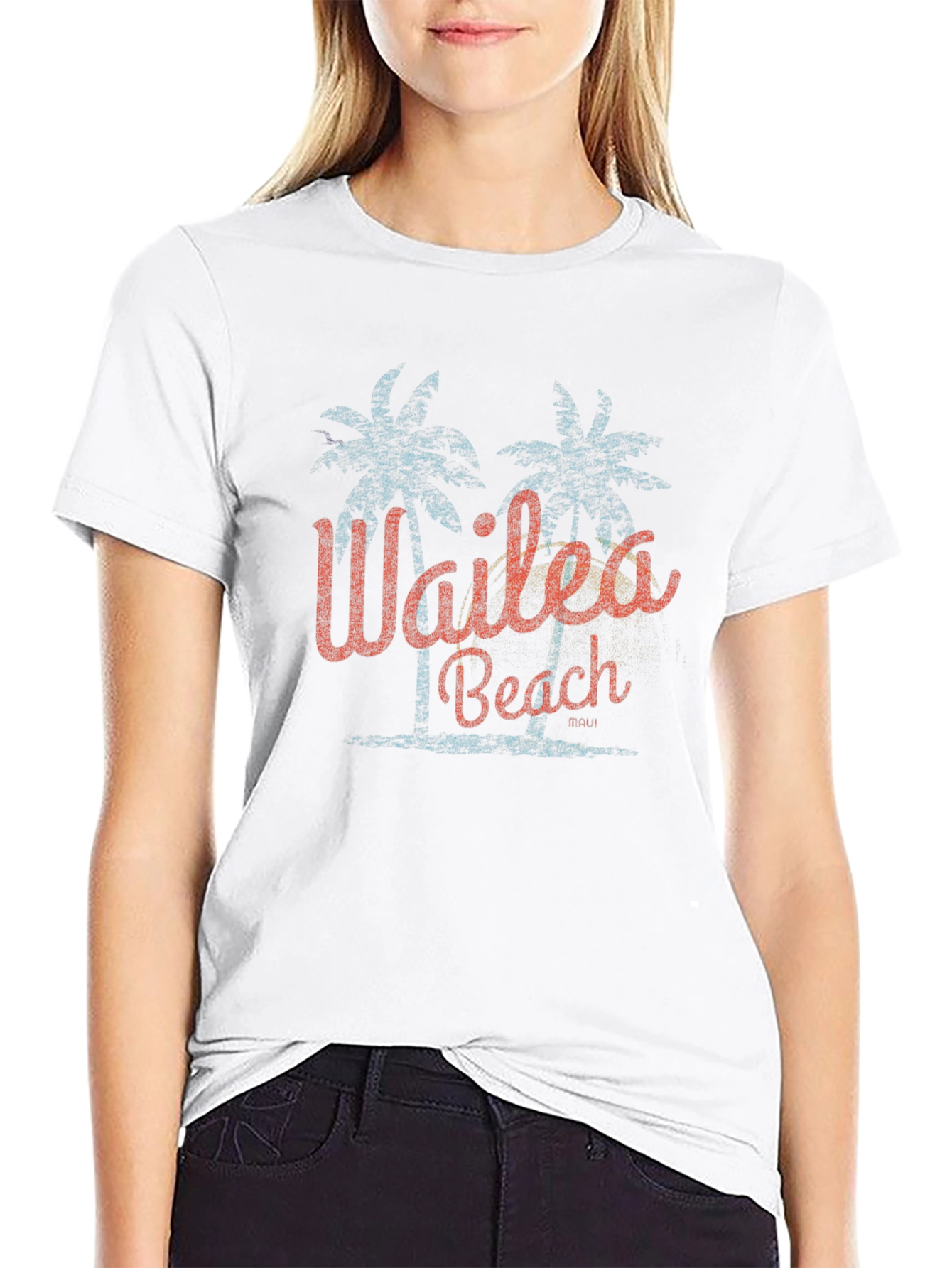 Wailea Beach Palm Tree Graphic T-Shirt