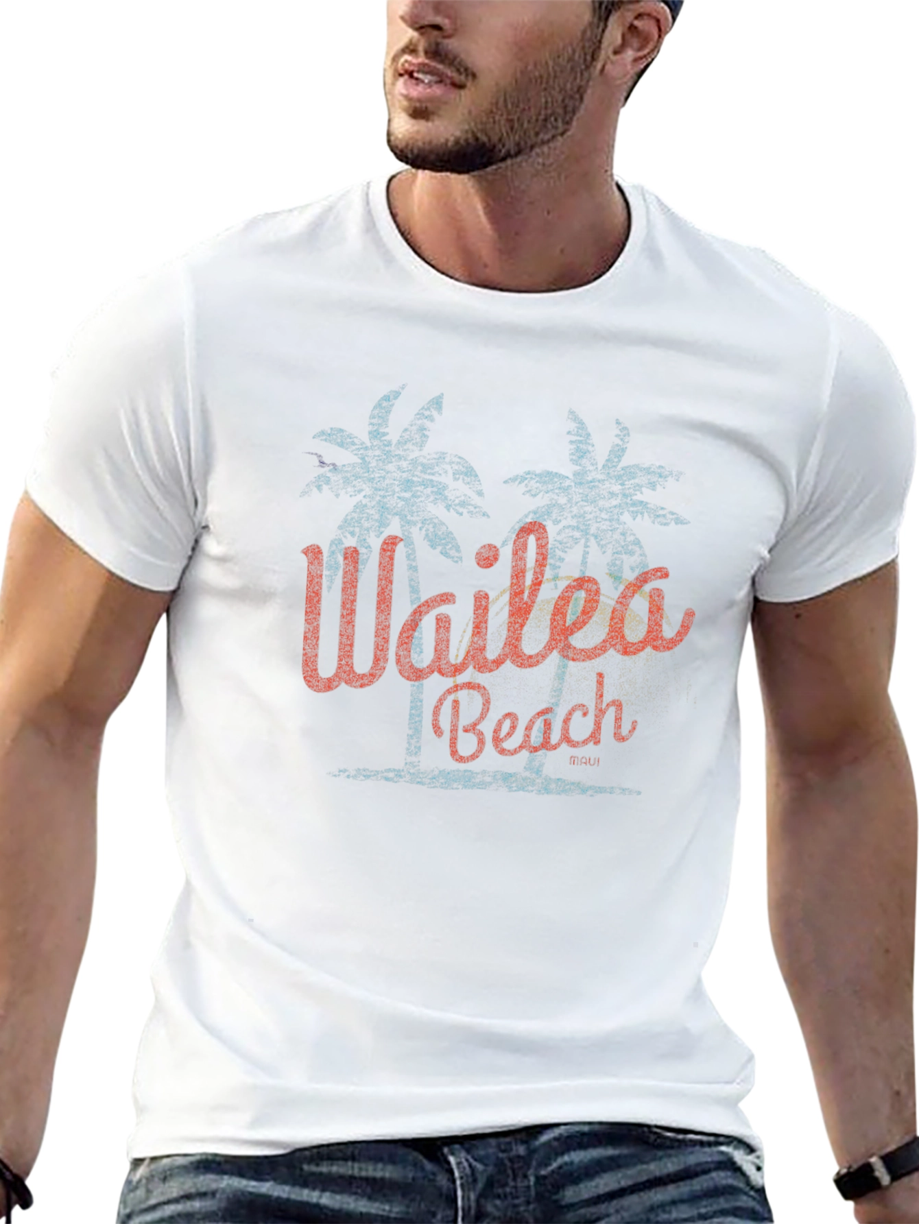 Wailea Beach Palm Tree Graphic T-Shirt
