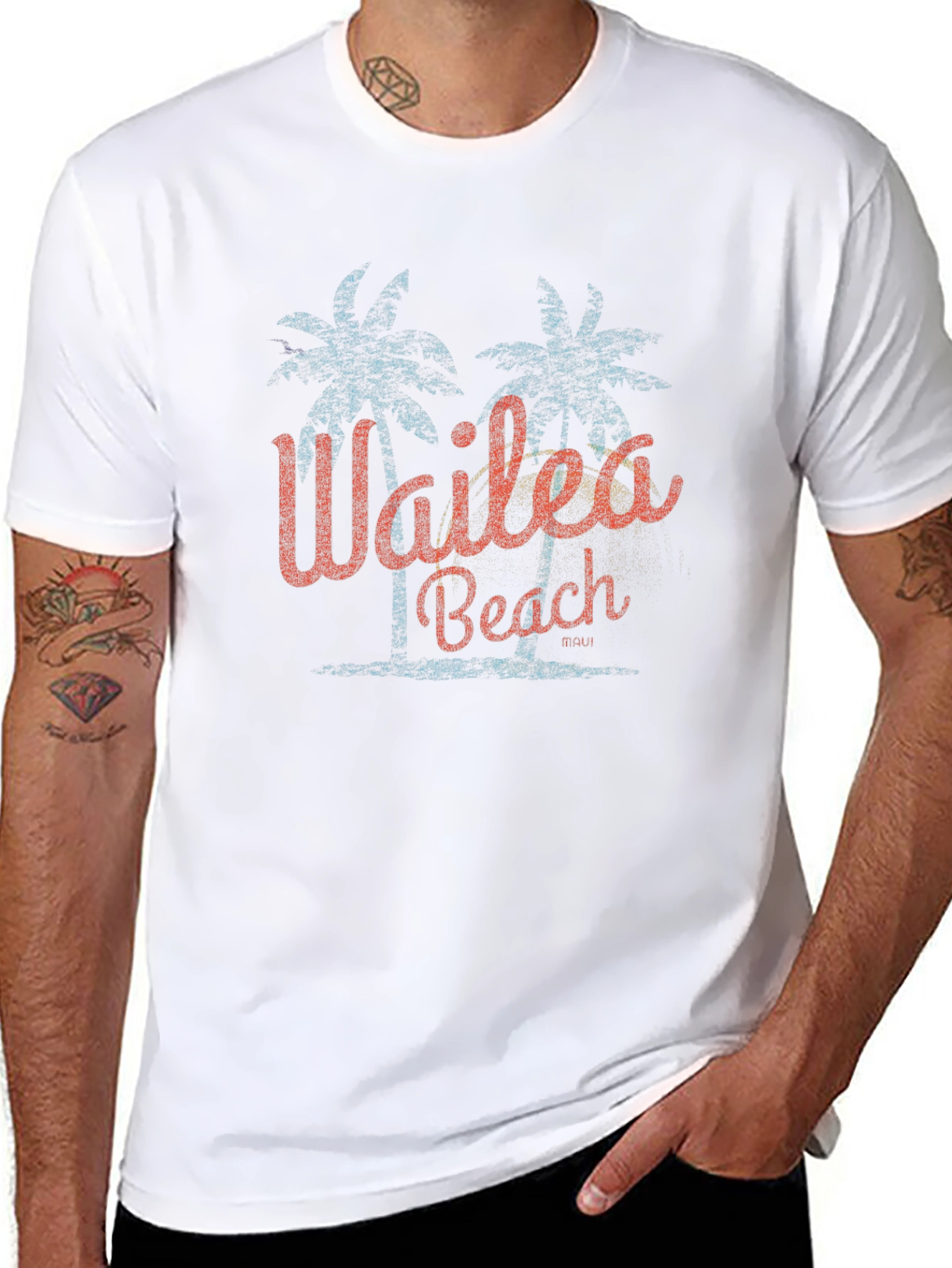 Wailea Beach Palm Tree Graphic T-Shirt