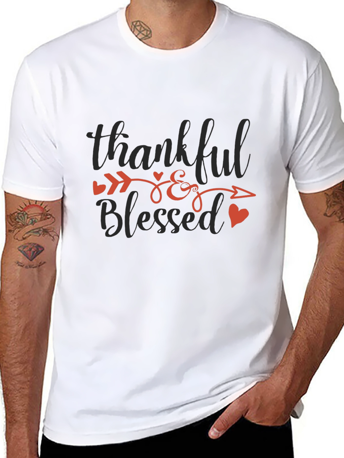 Thankful & Blessed Graphic T-Shirt