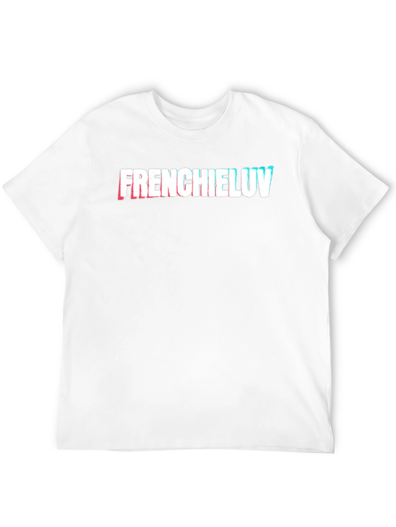 Frenchieluv Graphic Tee - Trendy Glitch Effect