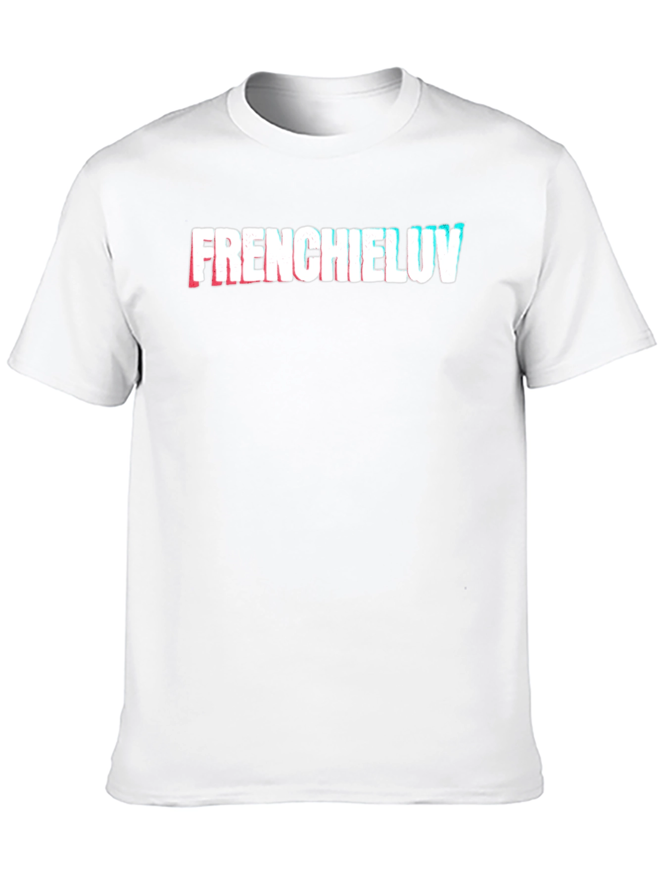 Frenchieluv Graphic Tee - Trendy Glitch Effect