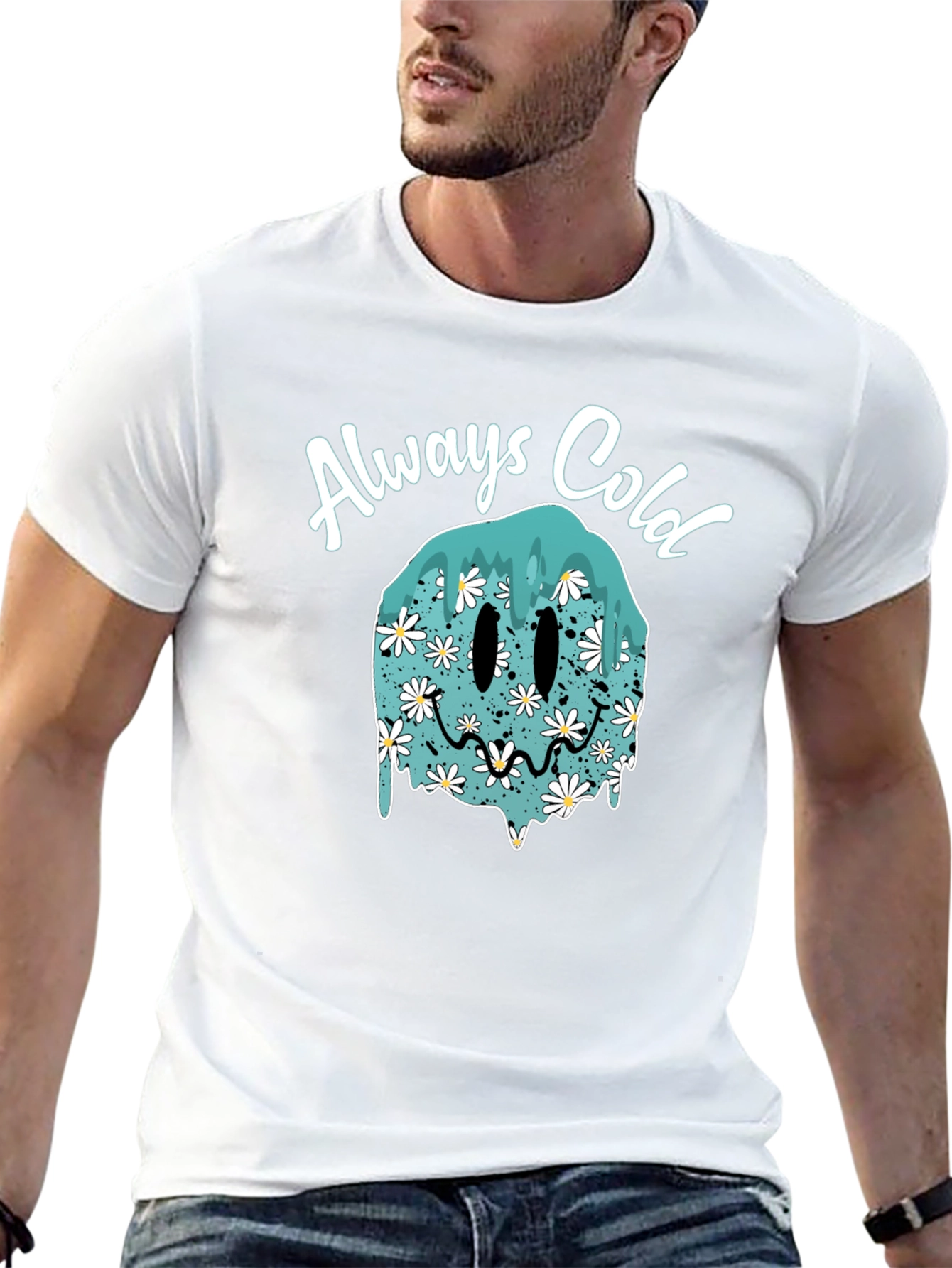 Always Cold Smiley Face T-Shirt - Trendy Graphic Tee