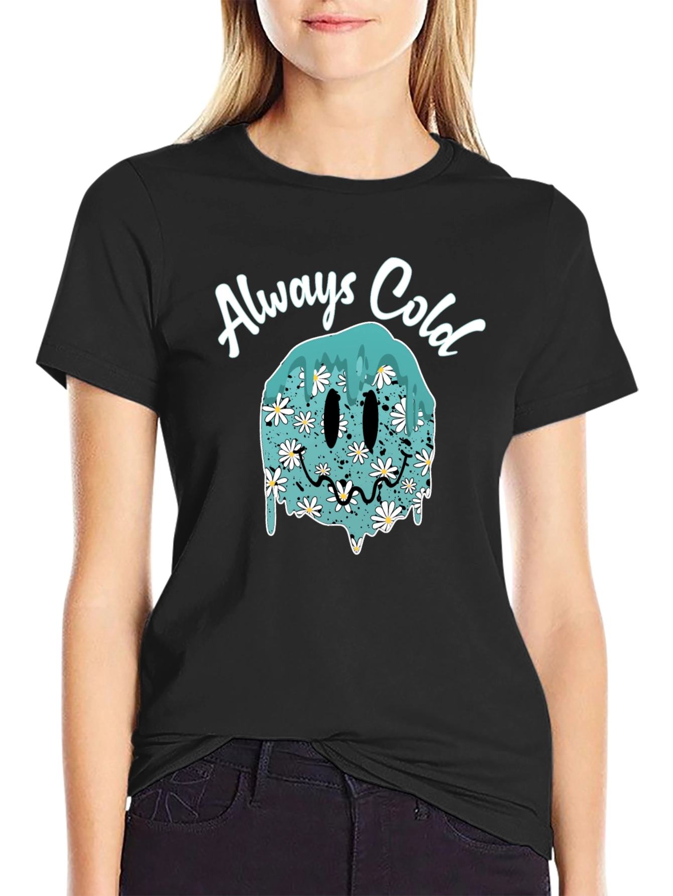 Always Cold Smiley Face T-Shirt - Trendy Graphic Tee