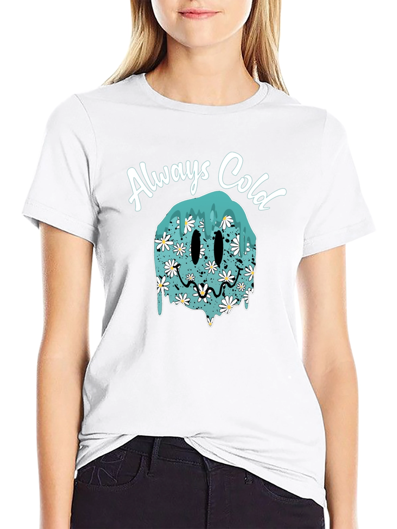 Always Cold Smiley Face T-Shirt - Trendy Graphic Tee