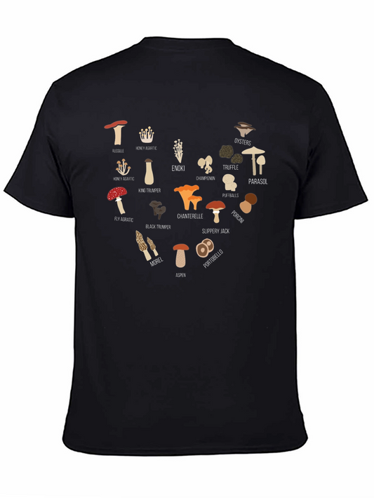 Mushroom Species Graphic Print T-Shirt