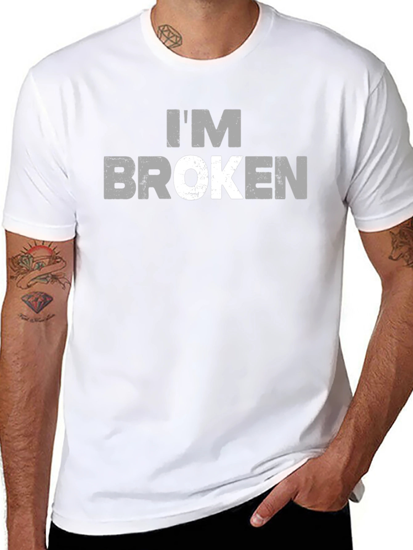 Im Broken Graphic Print T-Shirt - Black