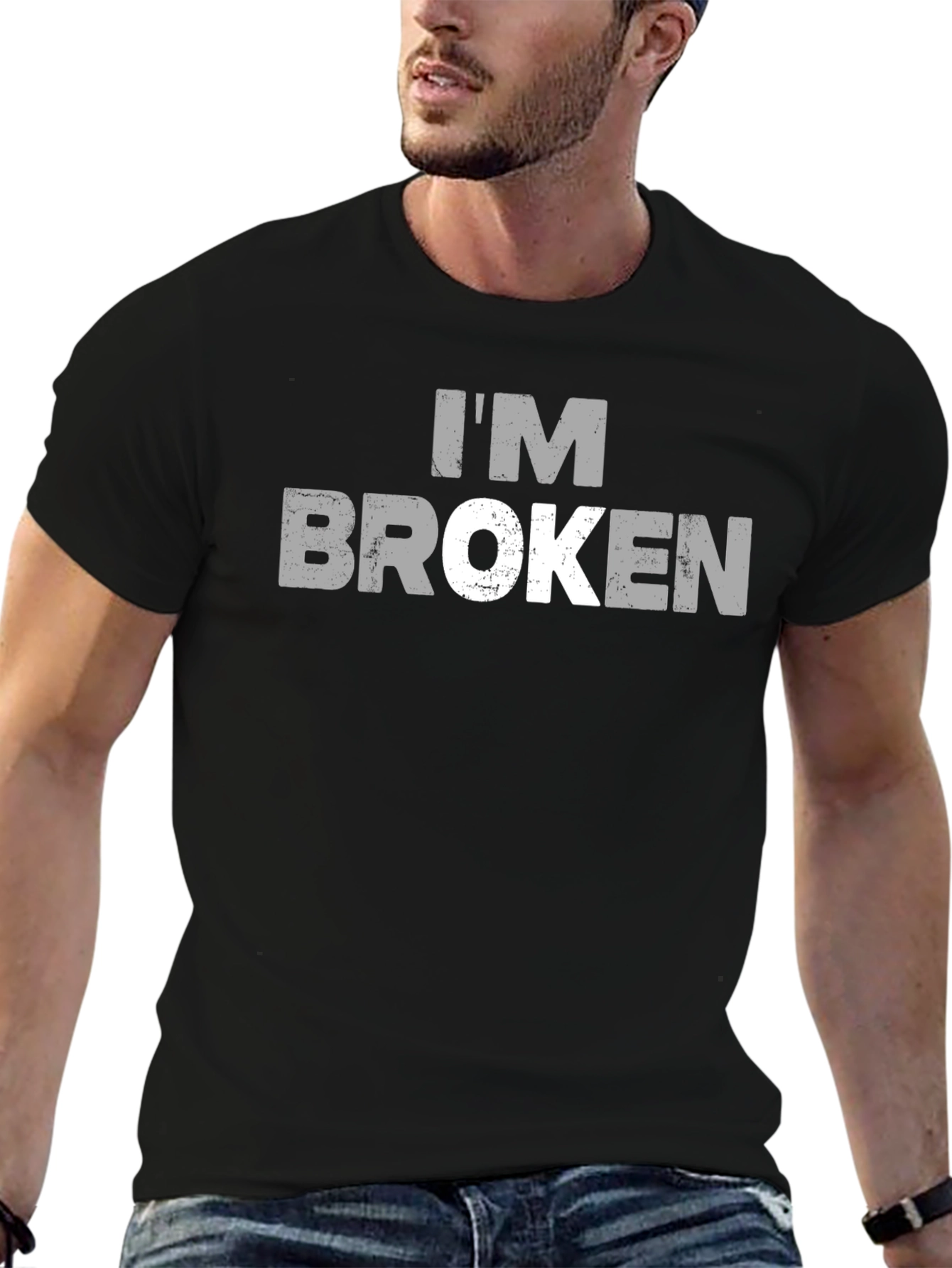 Im Broken Graphic Print T-Shirt - Black