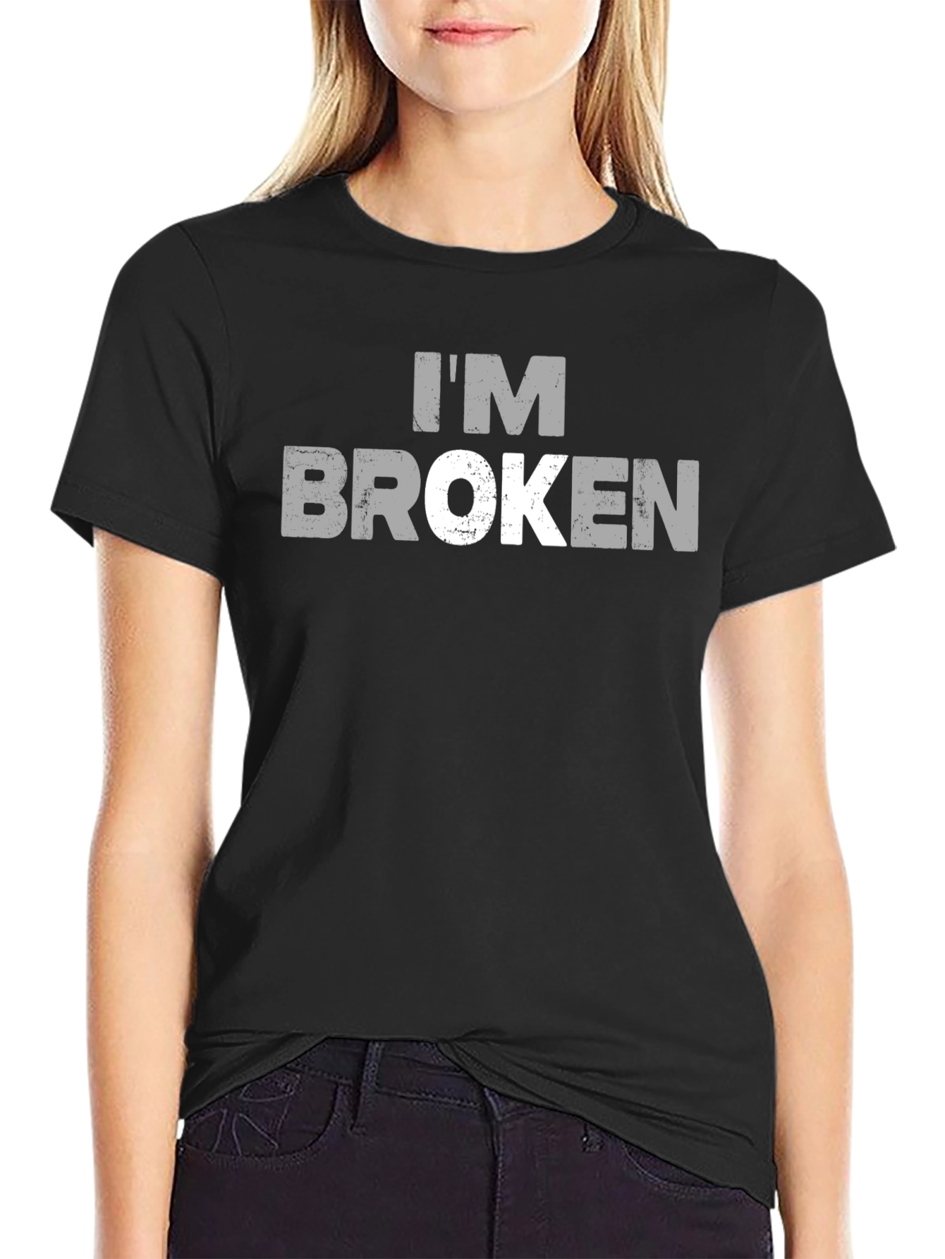 Im Broken Graphic Print T-Shirt - Black