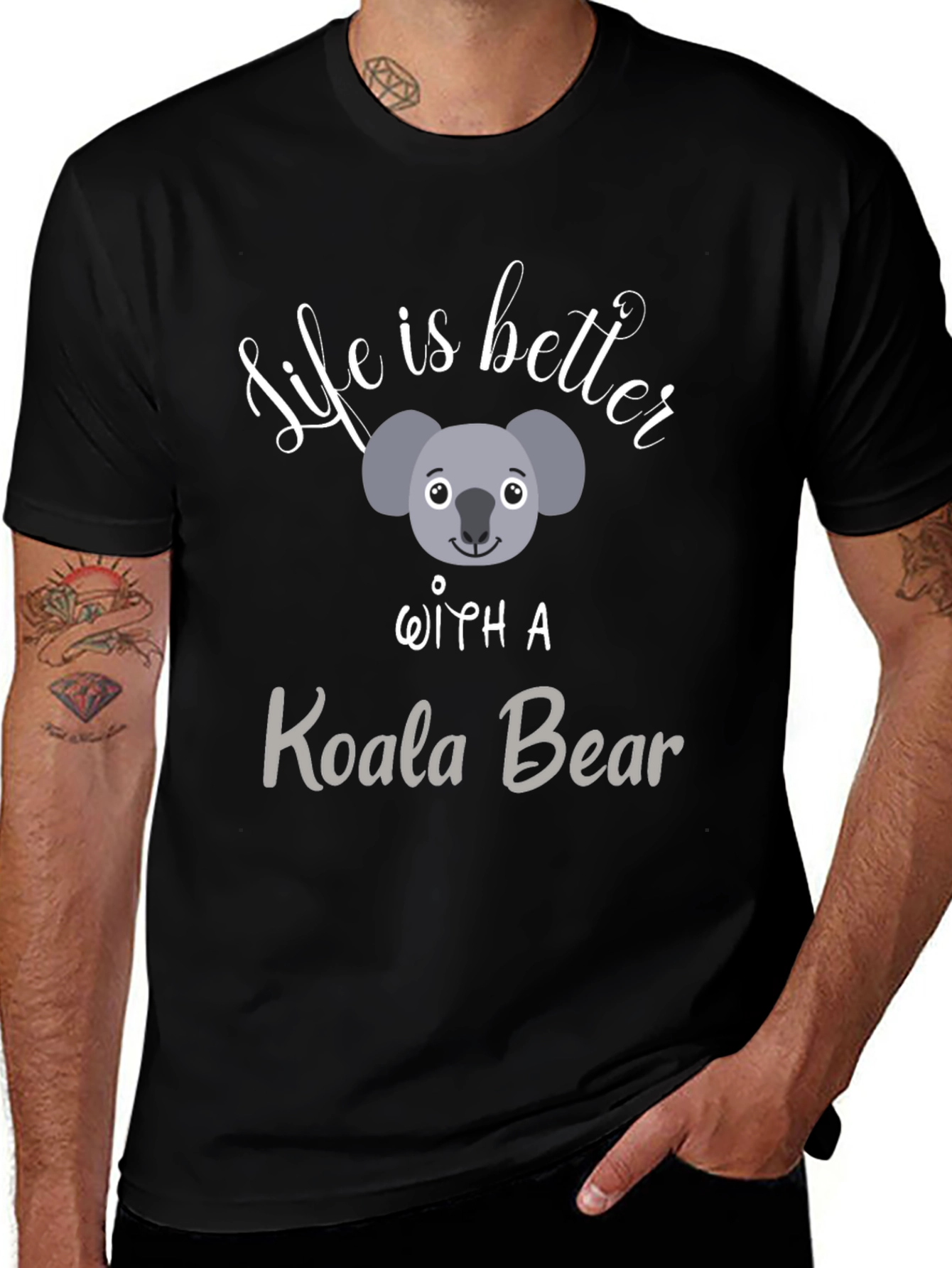 Life is Better With A Koala Bear Black T-Shirt