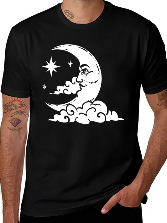 Celestial Moon & Stars Graphic T-Shirt