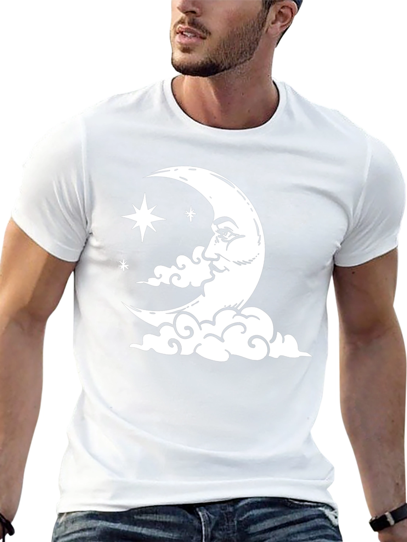 Celestial Moon & Stars Graphic T-Shirt