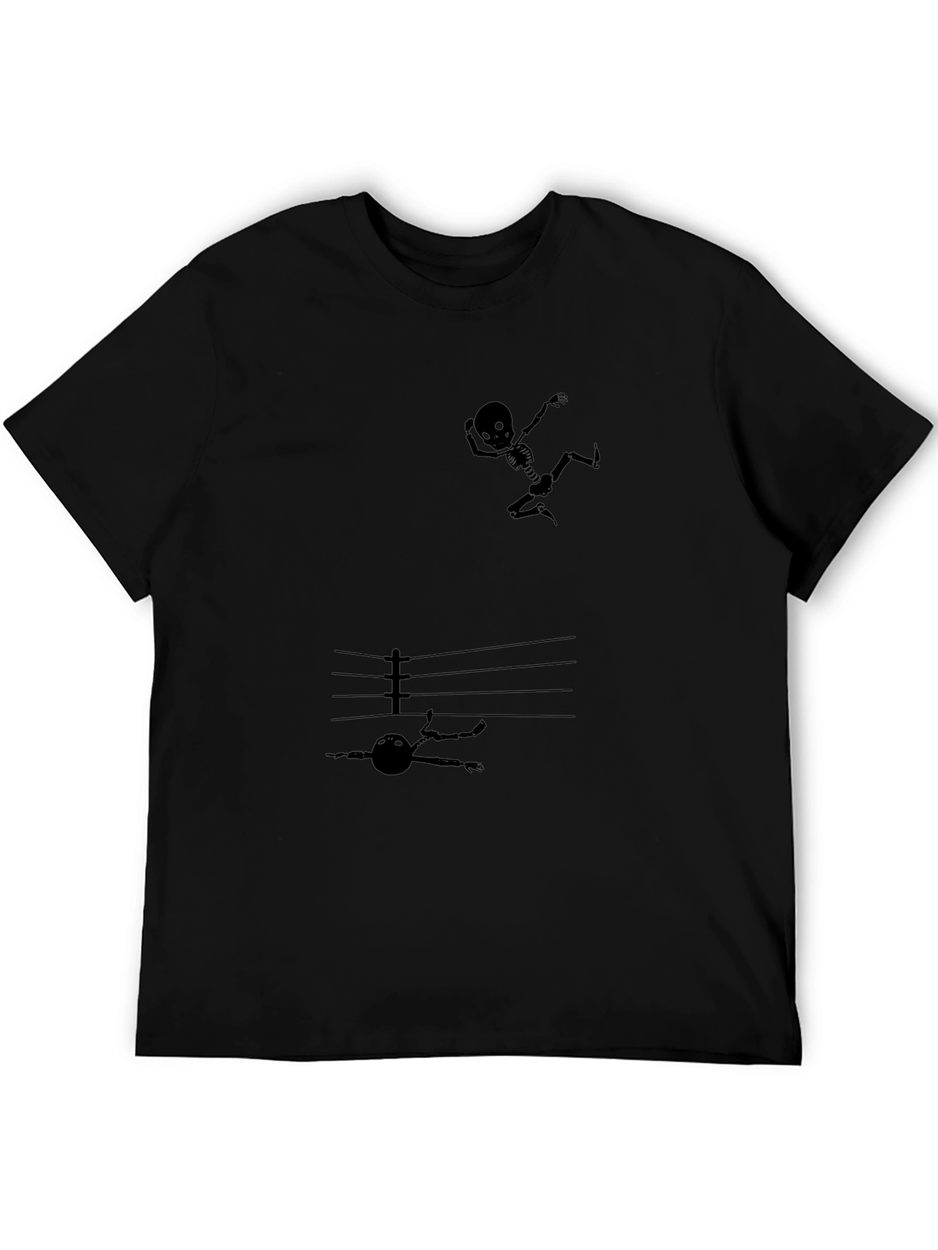 Skeleton Boxing Black Graphic Tee