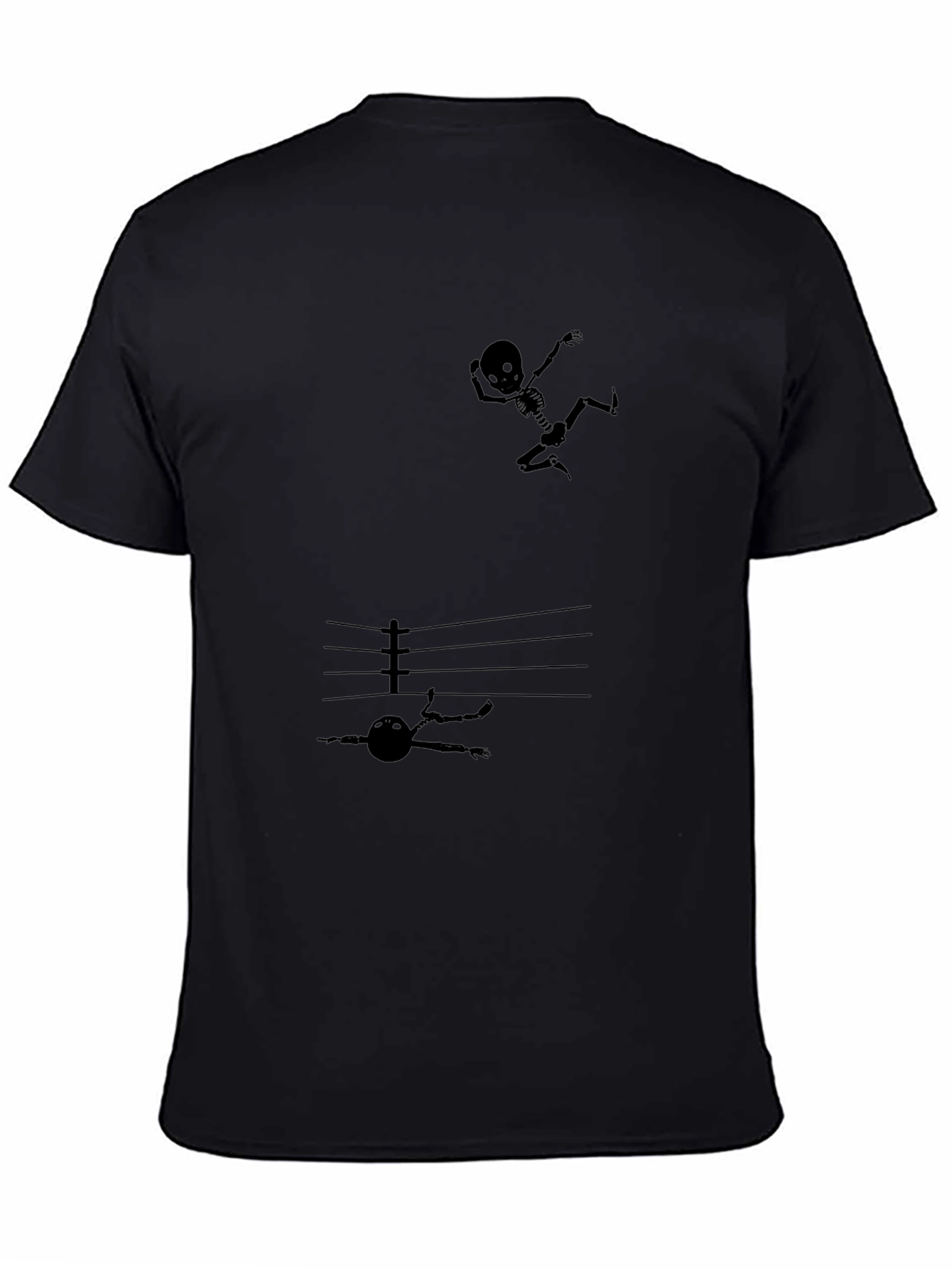Skeleton Boxing Black Graphic Tee