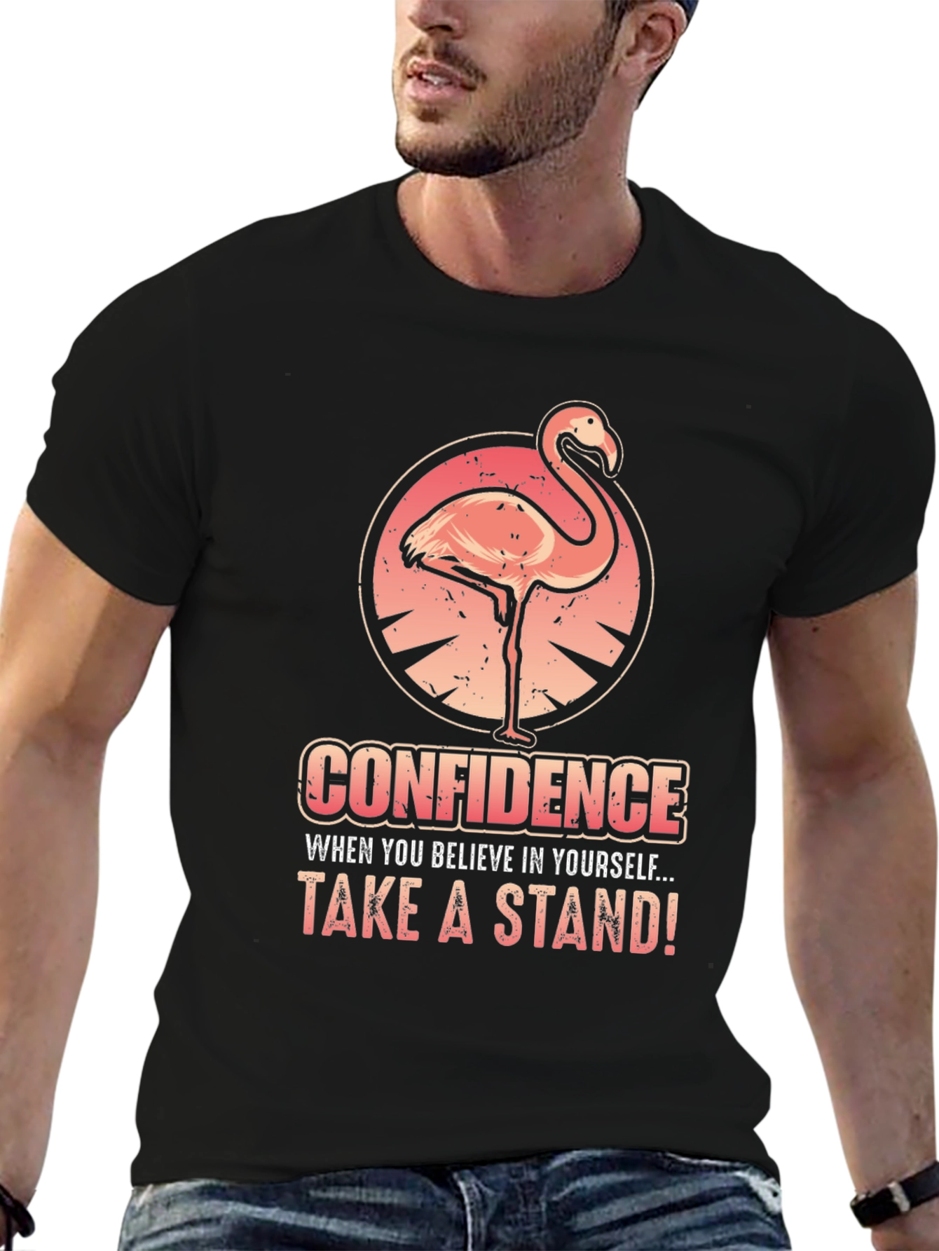 Confidence Flamingo Graphic Tee - Take a Stand!