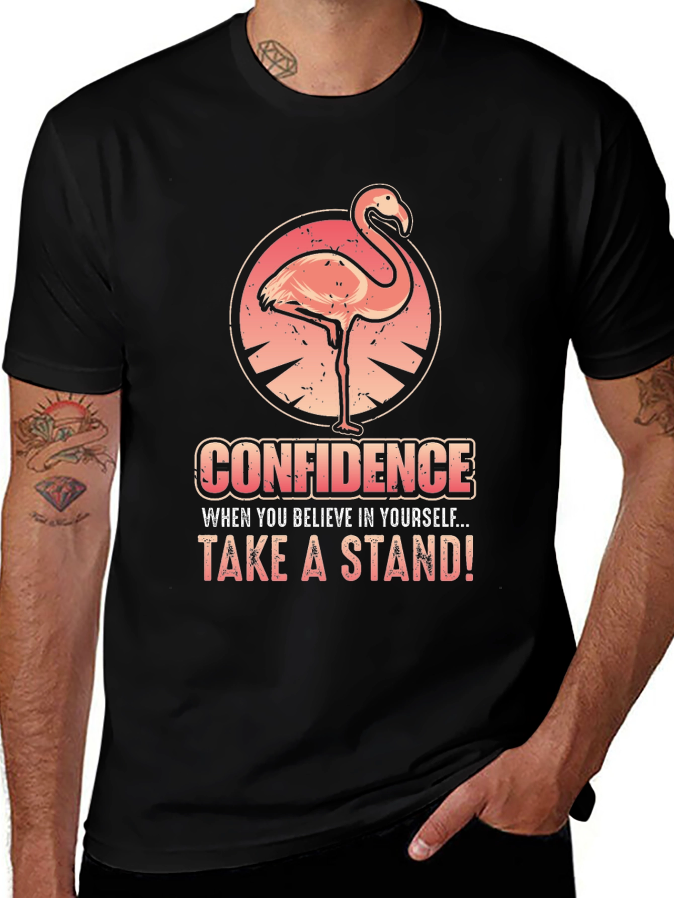 Confidence Flamingo Graphic Tee - Take a Stand!