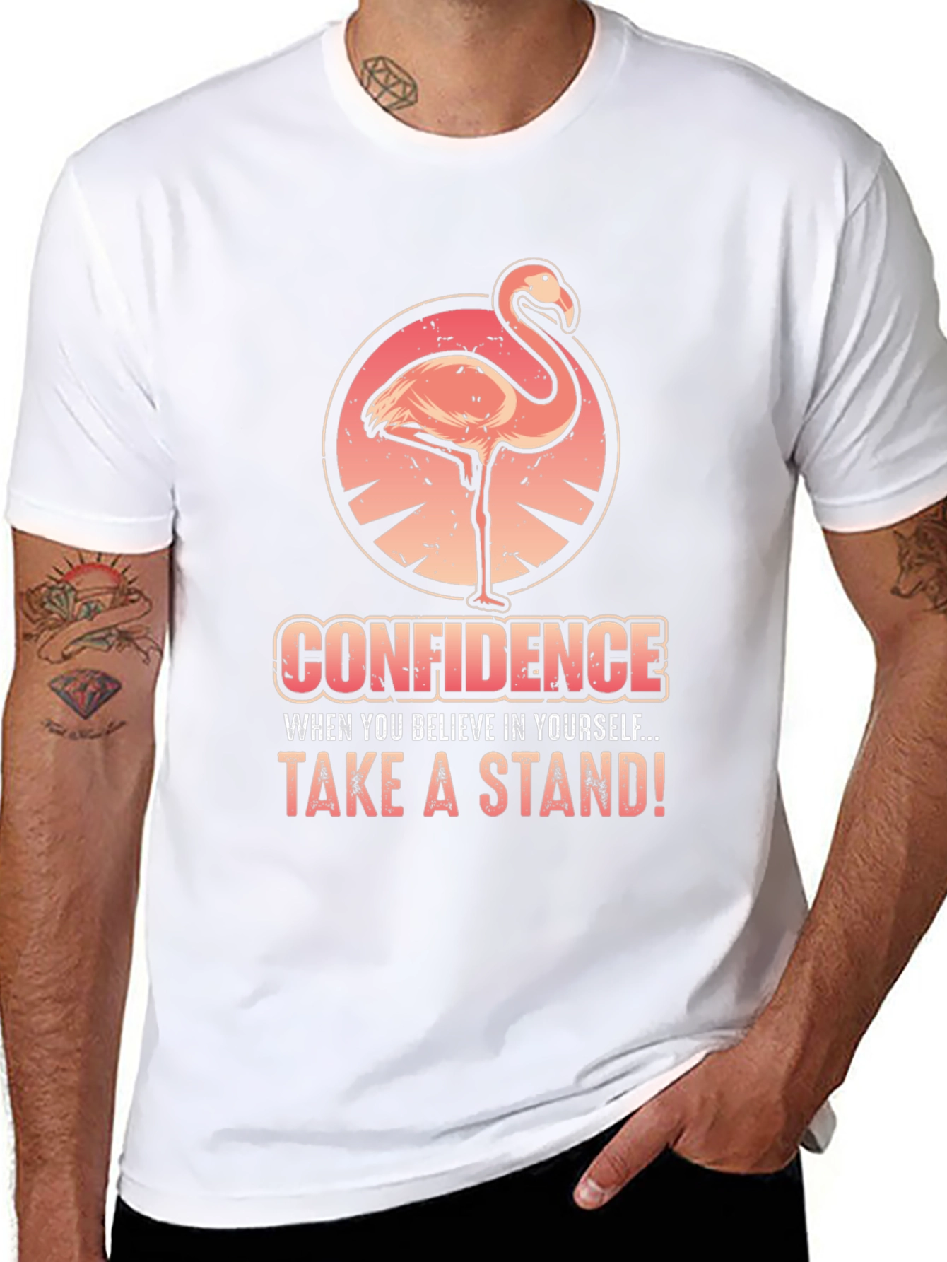 Confidence Flamingo Graphic Tee - Take a Stand!