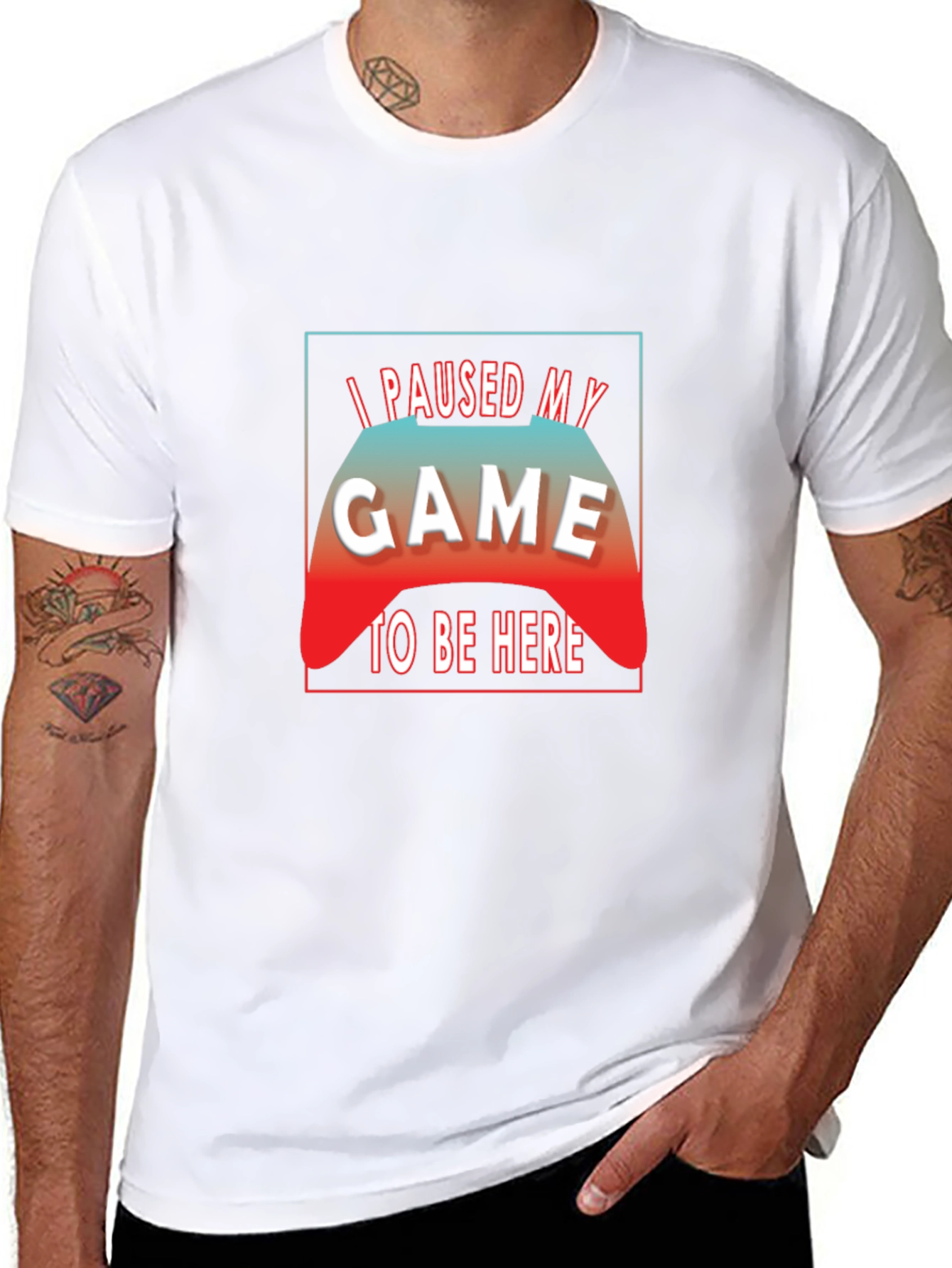 I Paused My Game to Be Here Black T-Shirt
