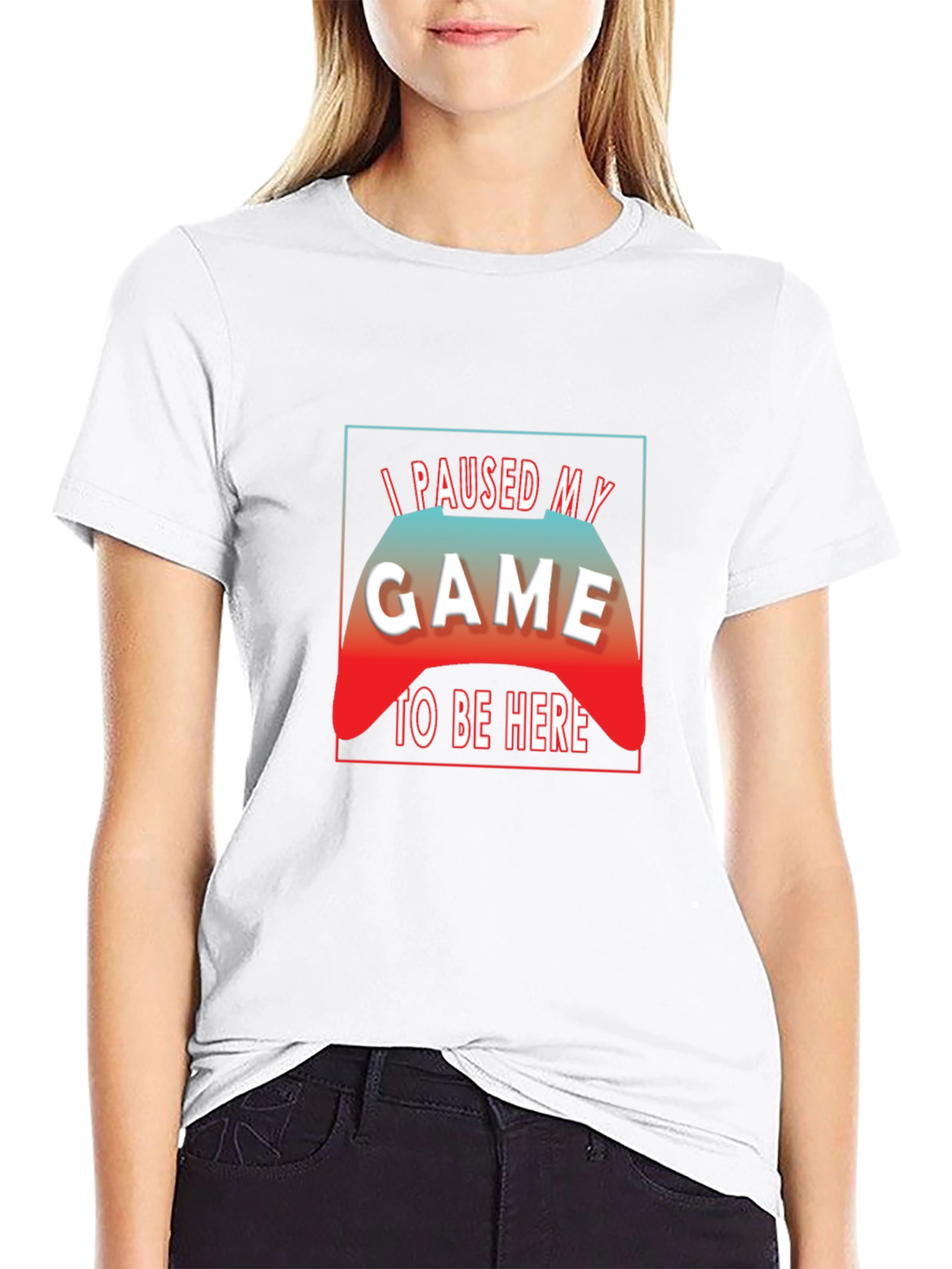 I Paused My Game to Be Here Black T-Shirt