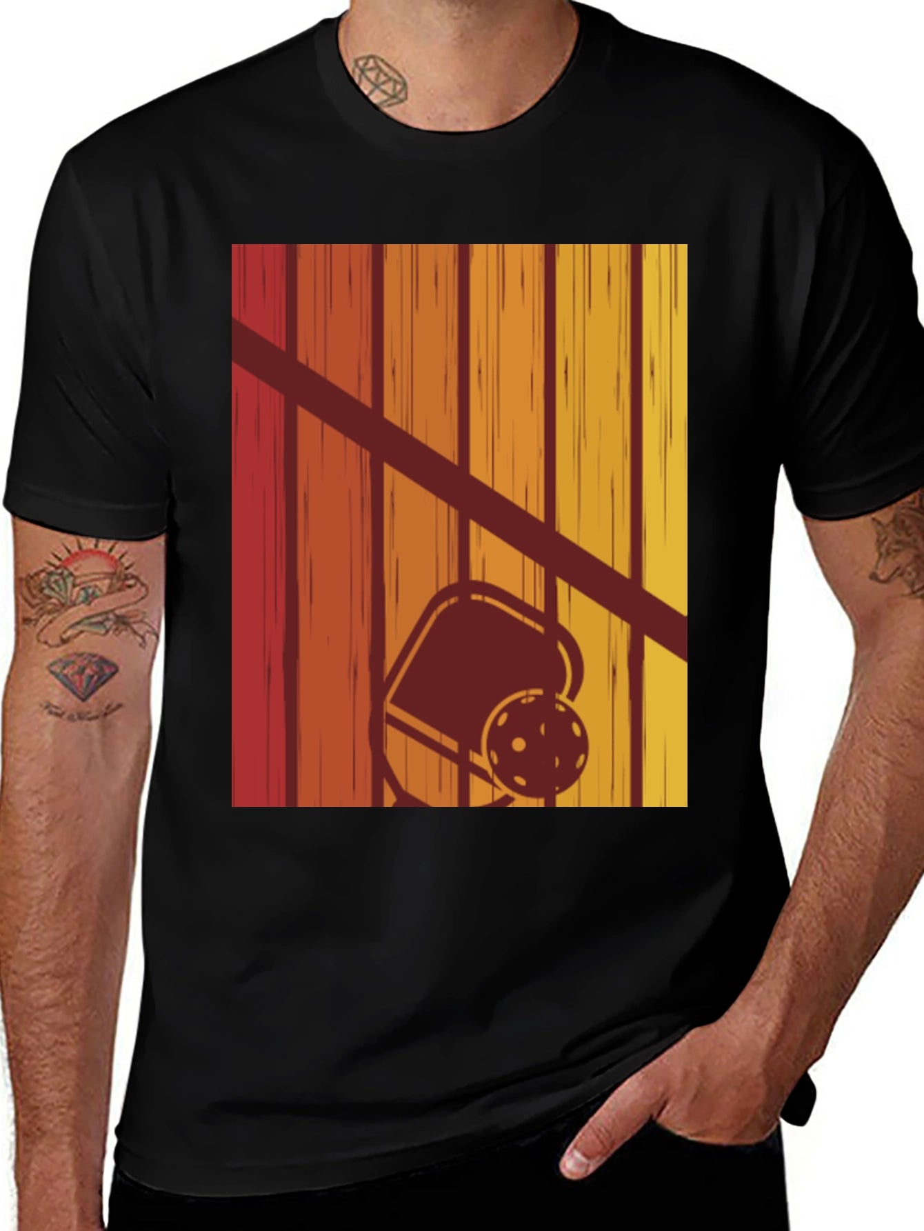 Retro Pickleball Sunset T-Shirt