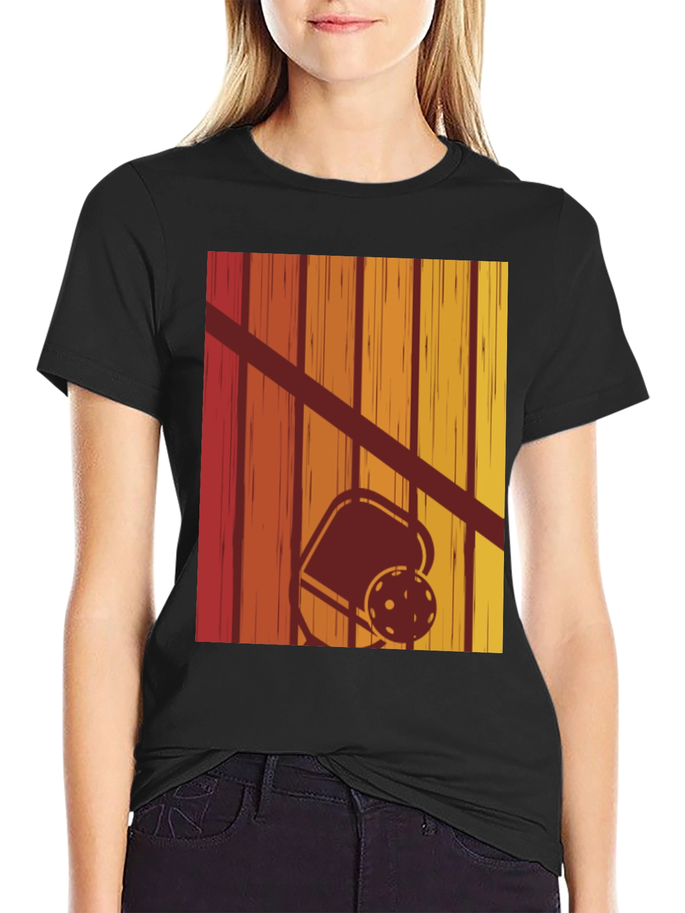 Retro Pickleball Sunset T-Shirt