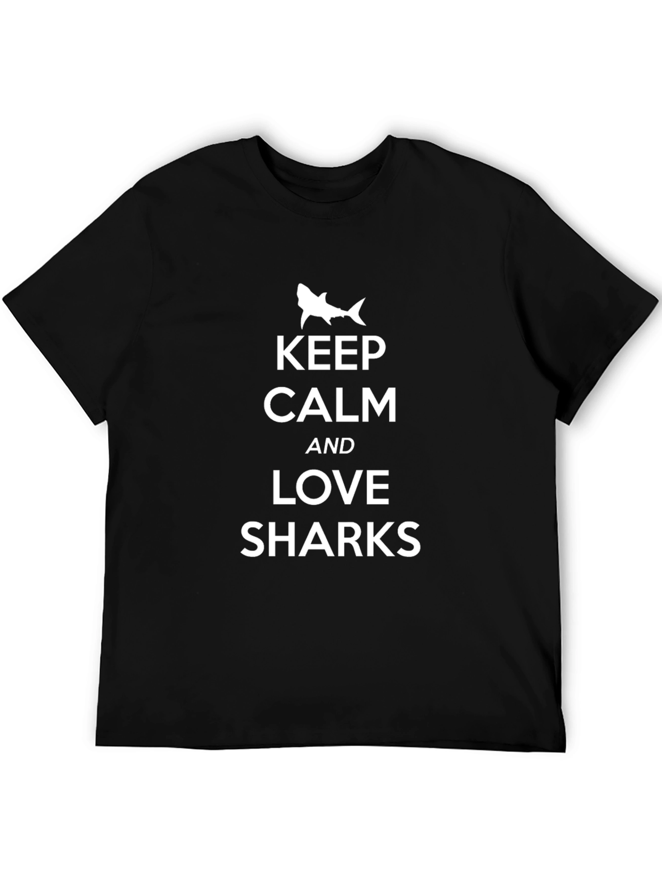 Keep Calm and Love Sharks Mens T-Shirt