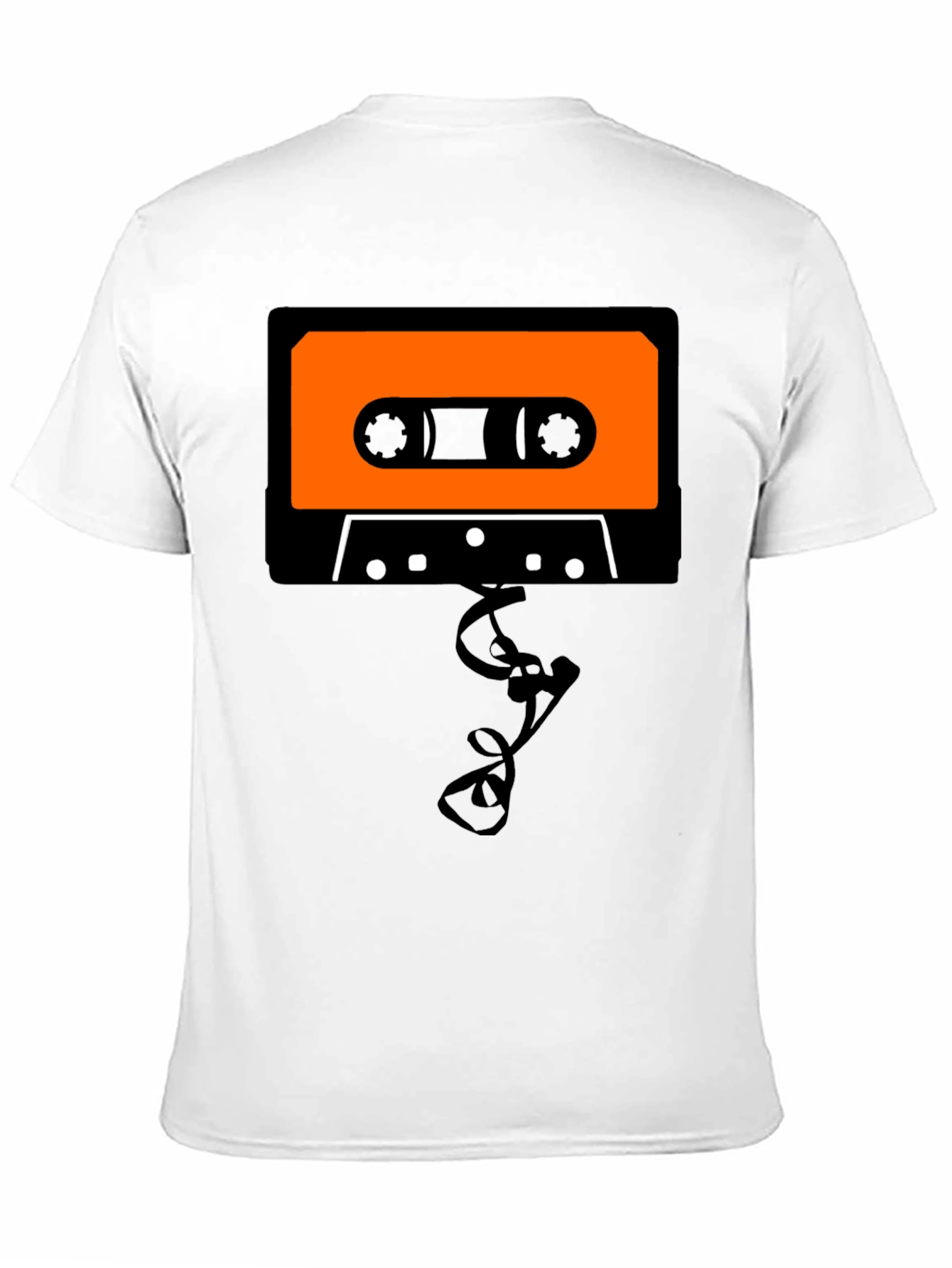 Retro Cassette Tape Graphic Tee - Black Cotton T-Shirt