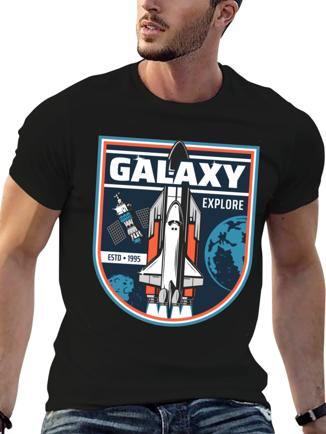 Galaxy Explore Black T-Shirt