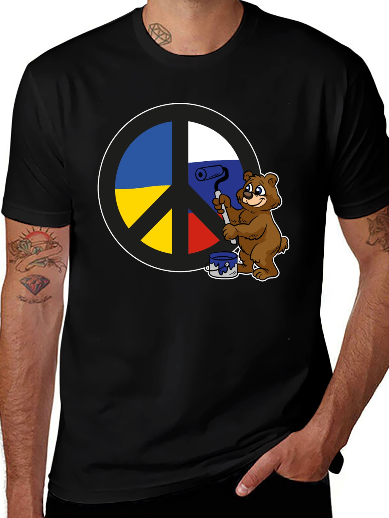 Peace Sign T-Shirt: Bear Paints Peace