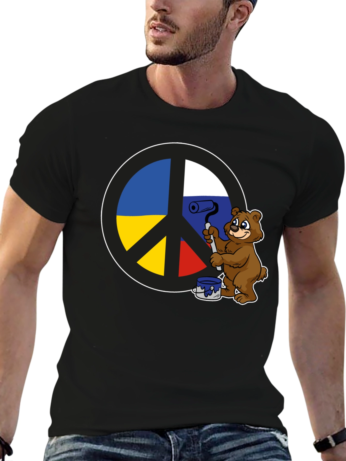Peace Sign T-Shirt: Bear Paints Peace