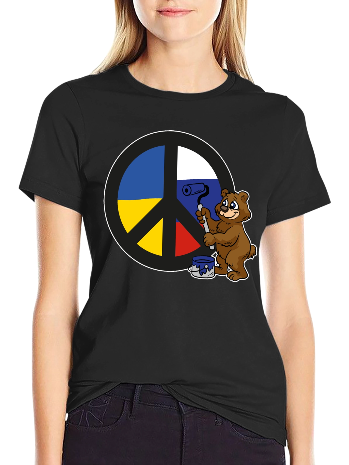 Peace Sign T-Shirt: Bear Paints Peace