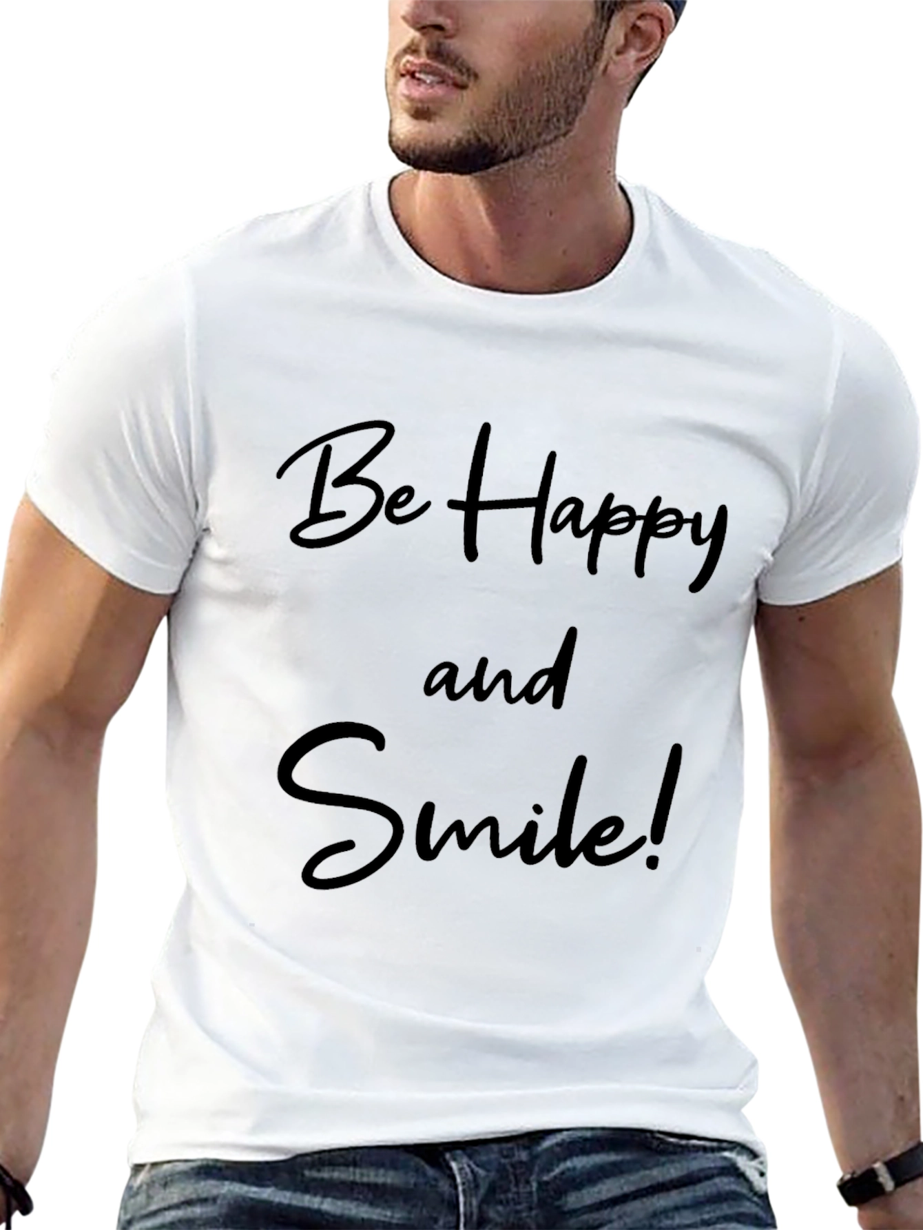 Be Happy and Smile! Crew Neck T-Shirt
