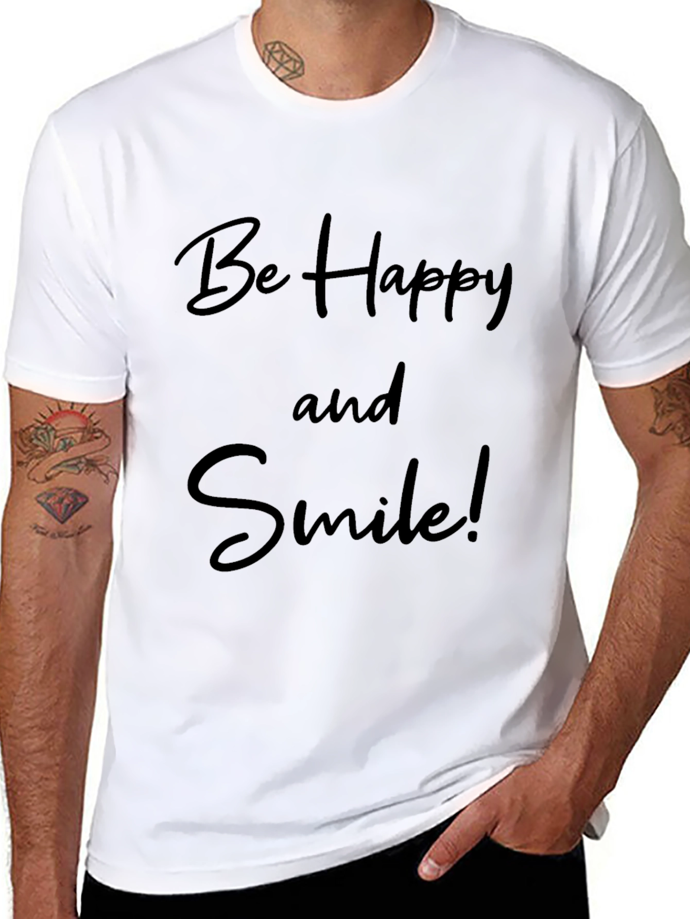 Be Happy and Smile! Crew Neck T-Shirt