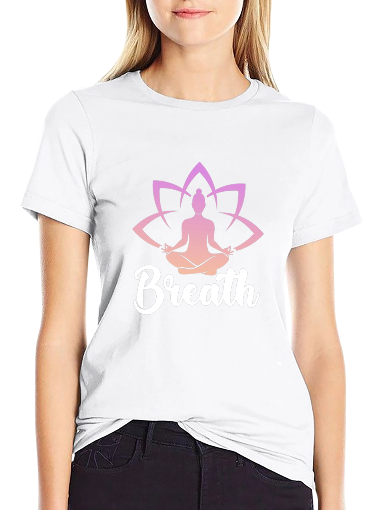 Breath Meditation T-Shirt - Yoga Lotus Design
