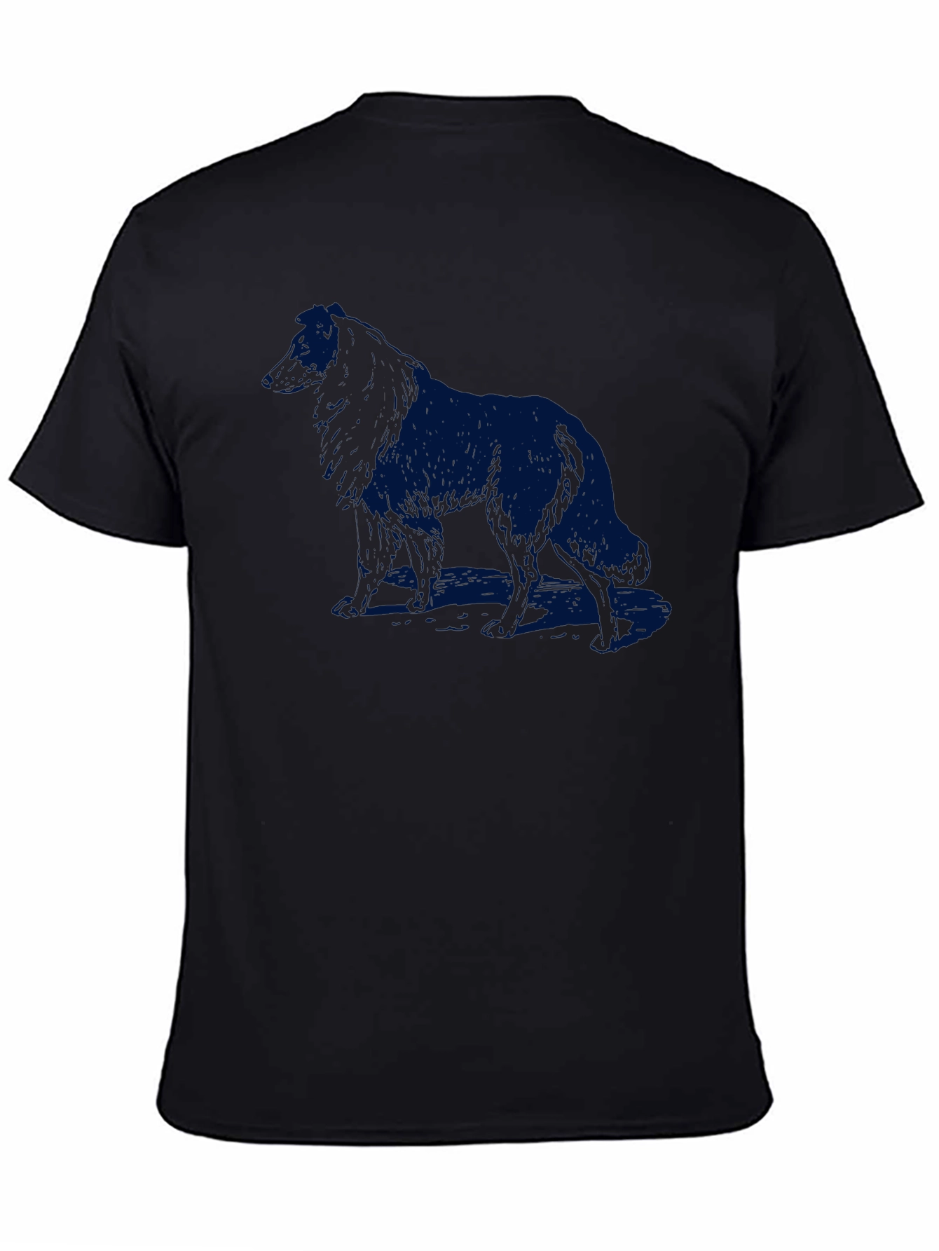 Dog Silhouette Mens Black T-Shirt