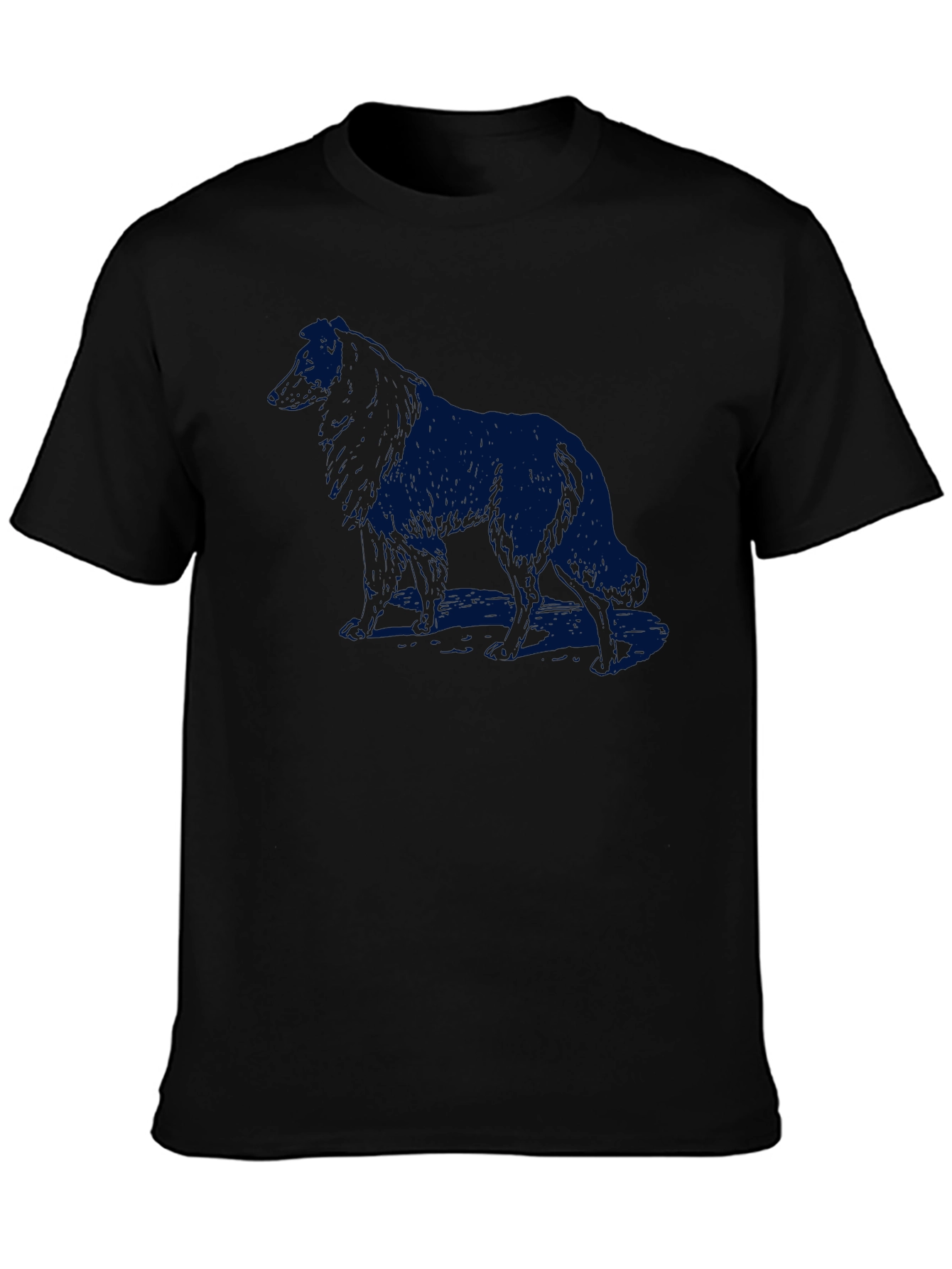 Dog Silhouette Mens Black T-Shirt