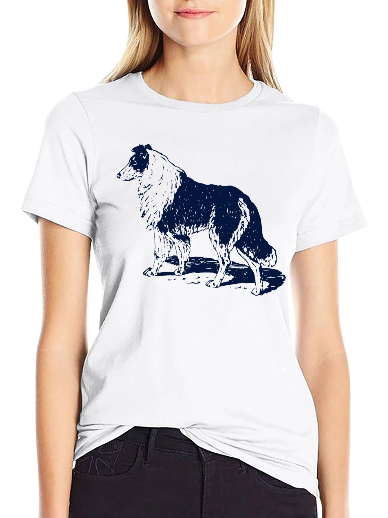 Dog Silhouette Mens Black T-Shirt