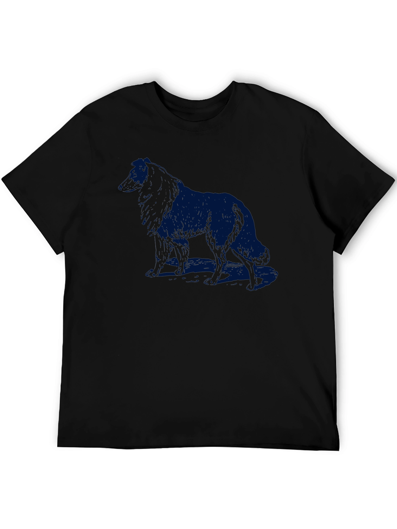 Dog Silhouette Mens Black T-Shirt