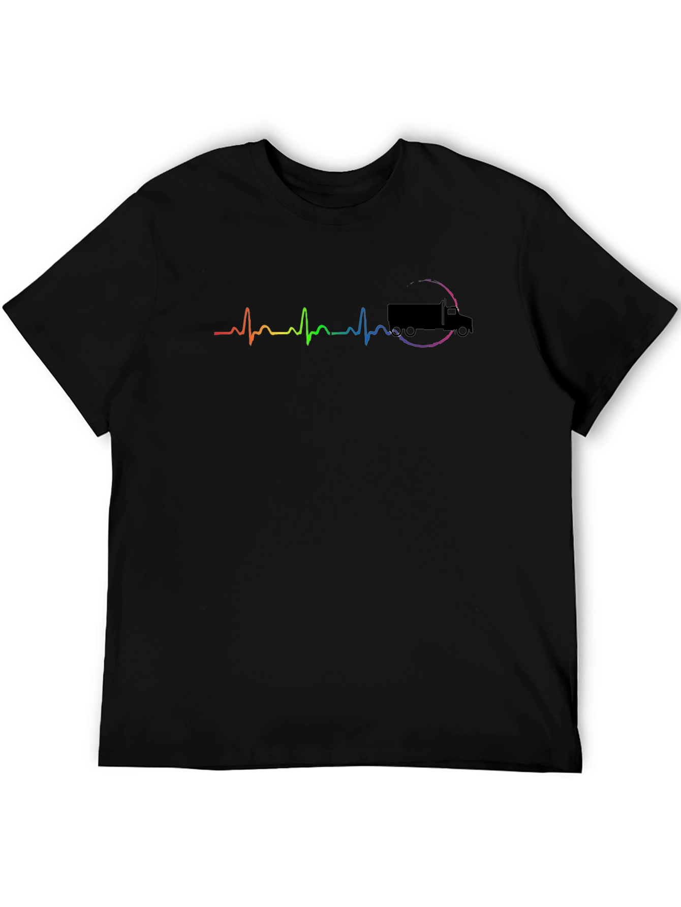 Trucker Heartbeat Black T-Shirt