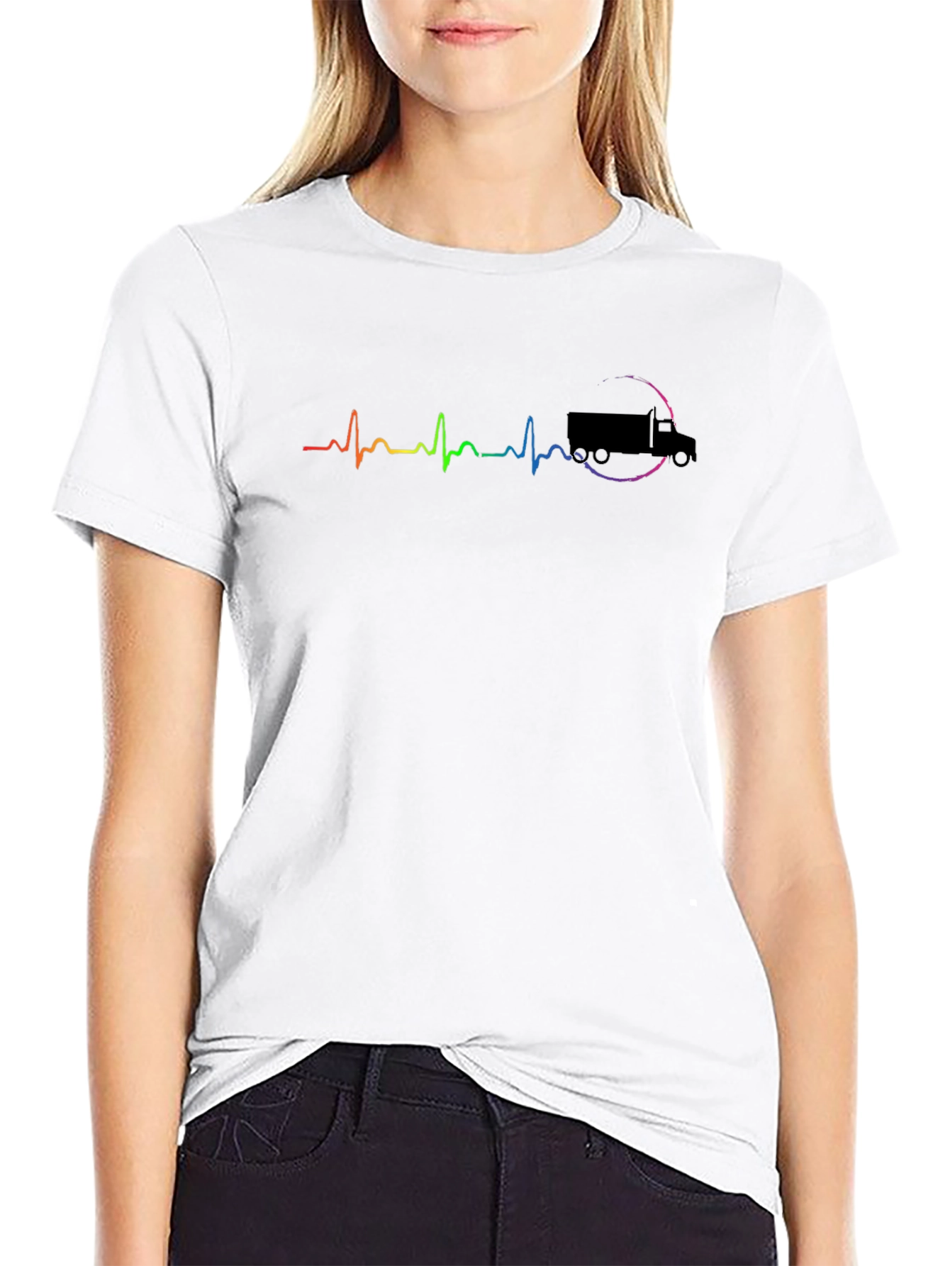 Trucker Heartbeat Black T-Shirt