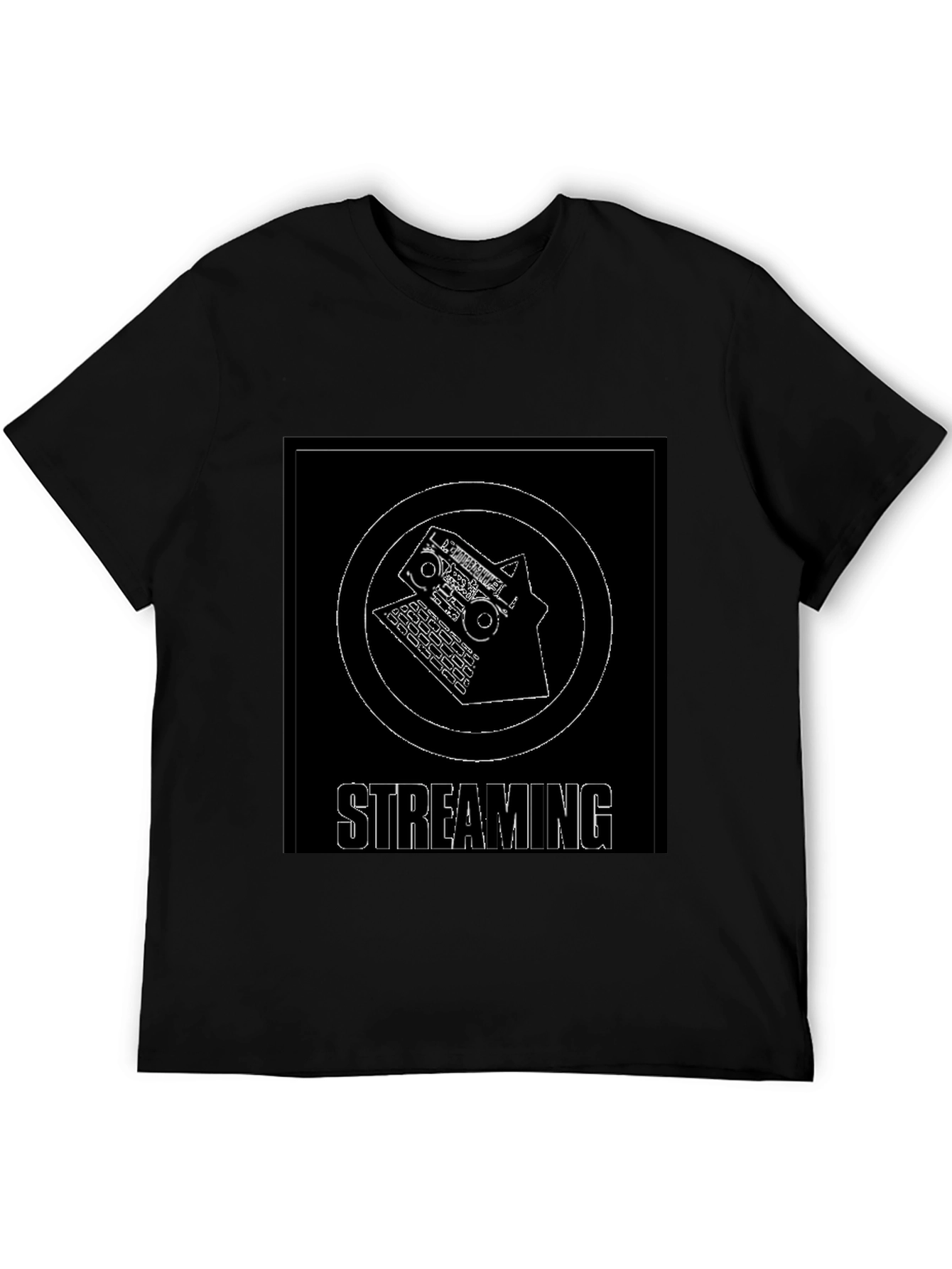 Streaming Graphic T-Shirt - Black Cotton Blend