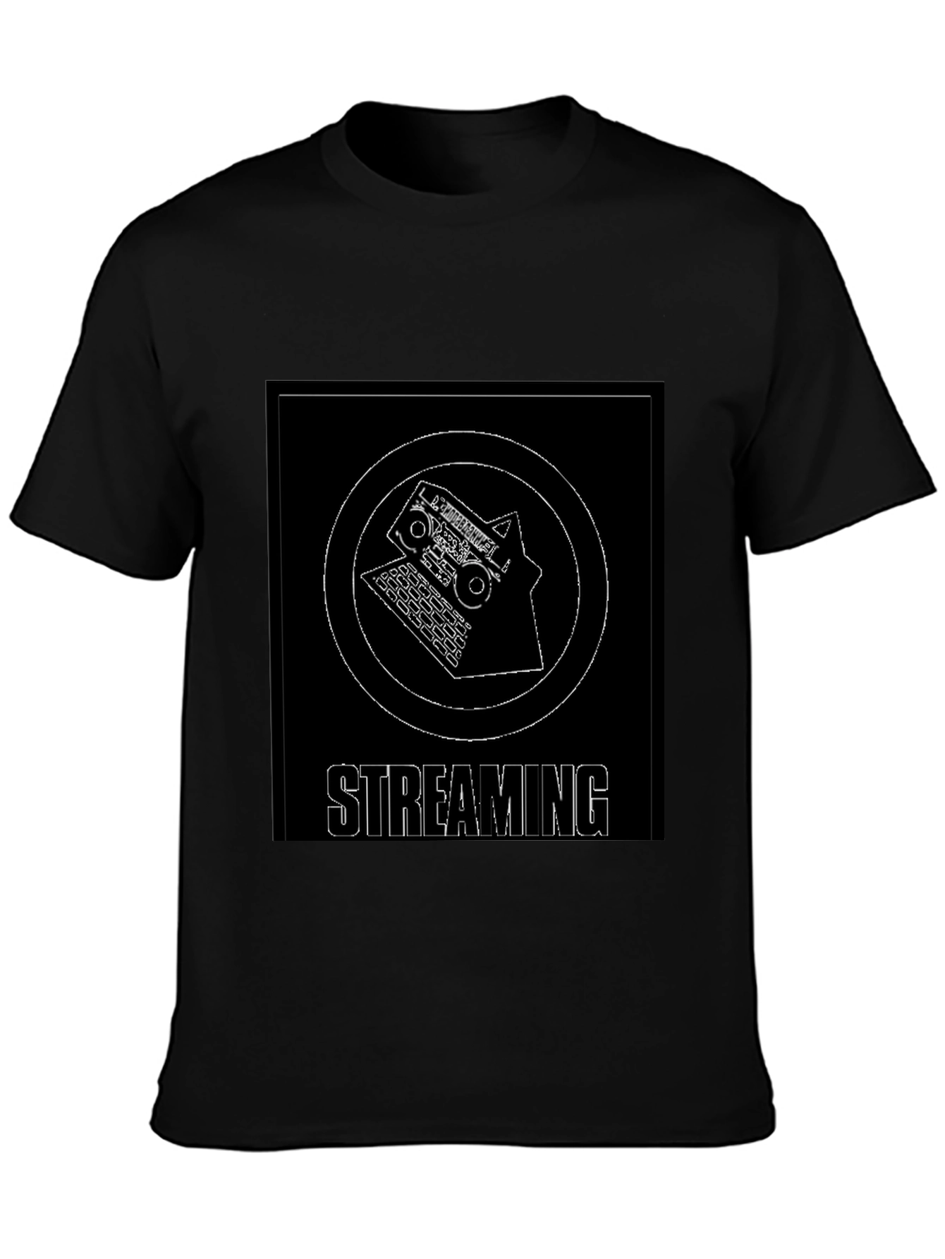 Streaming Graphic T-Shirt - Black Cotton Blend