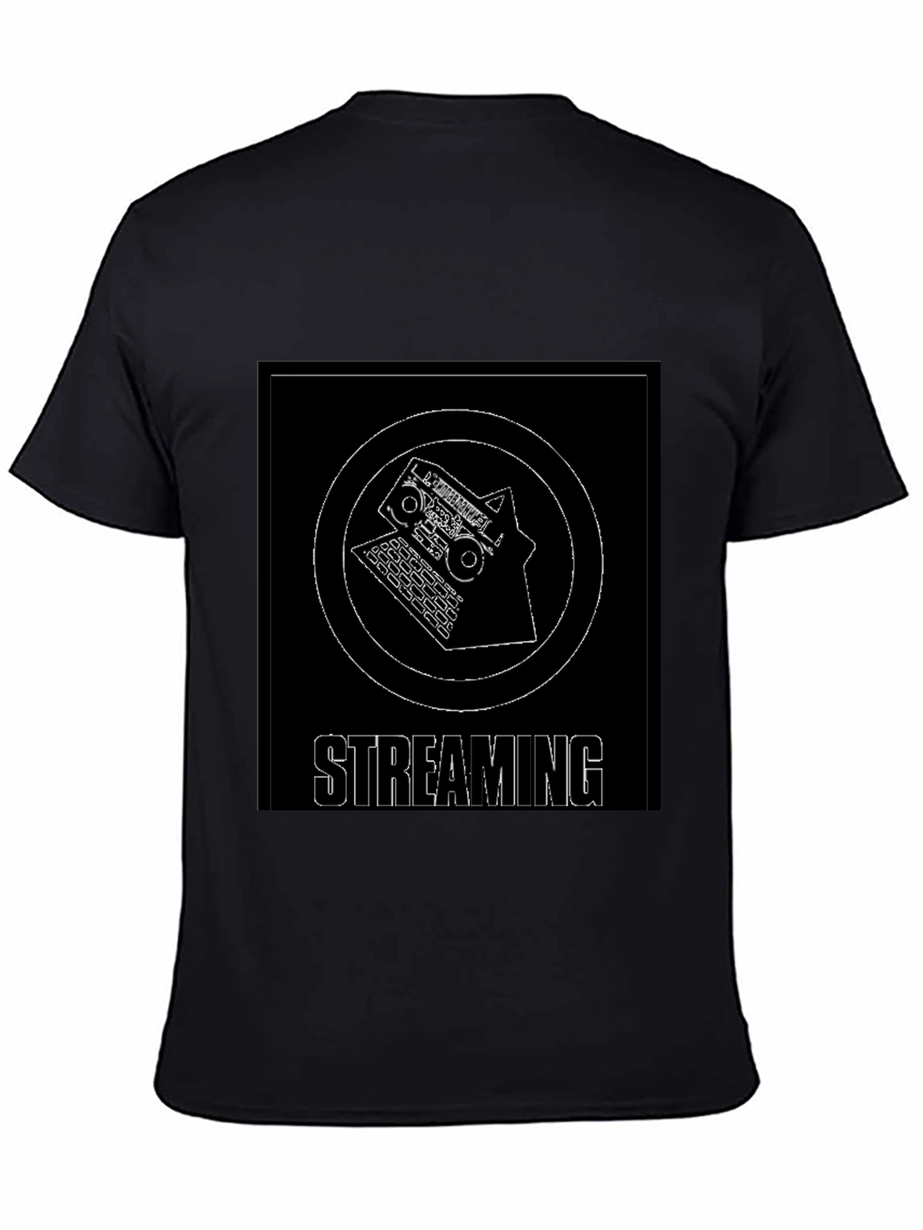 Streaming Graphic T-Shirt - Black Cotton Blend