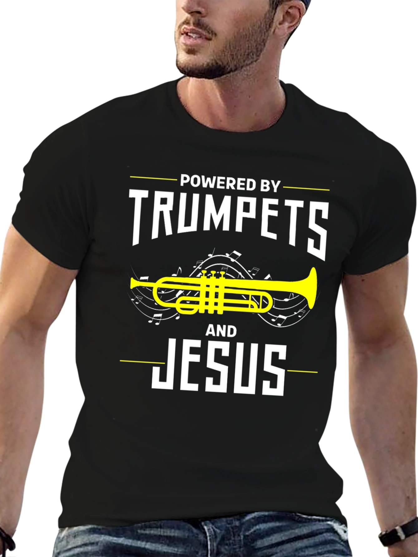 Powered By Trumpets and Jesus T-Shirt