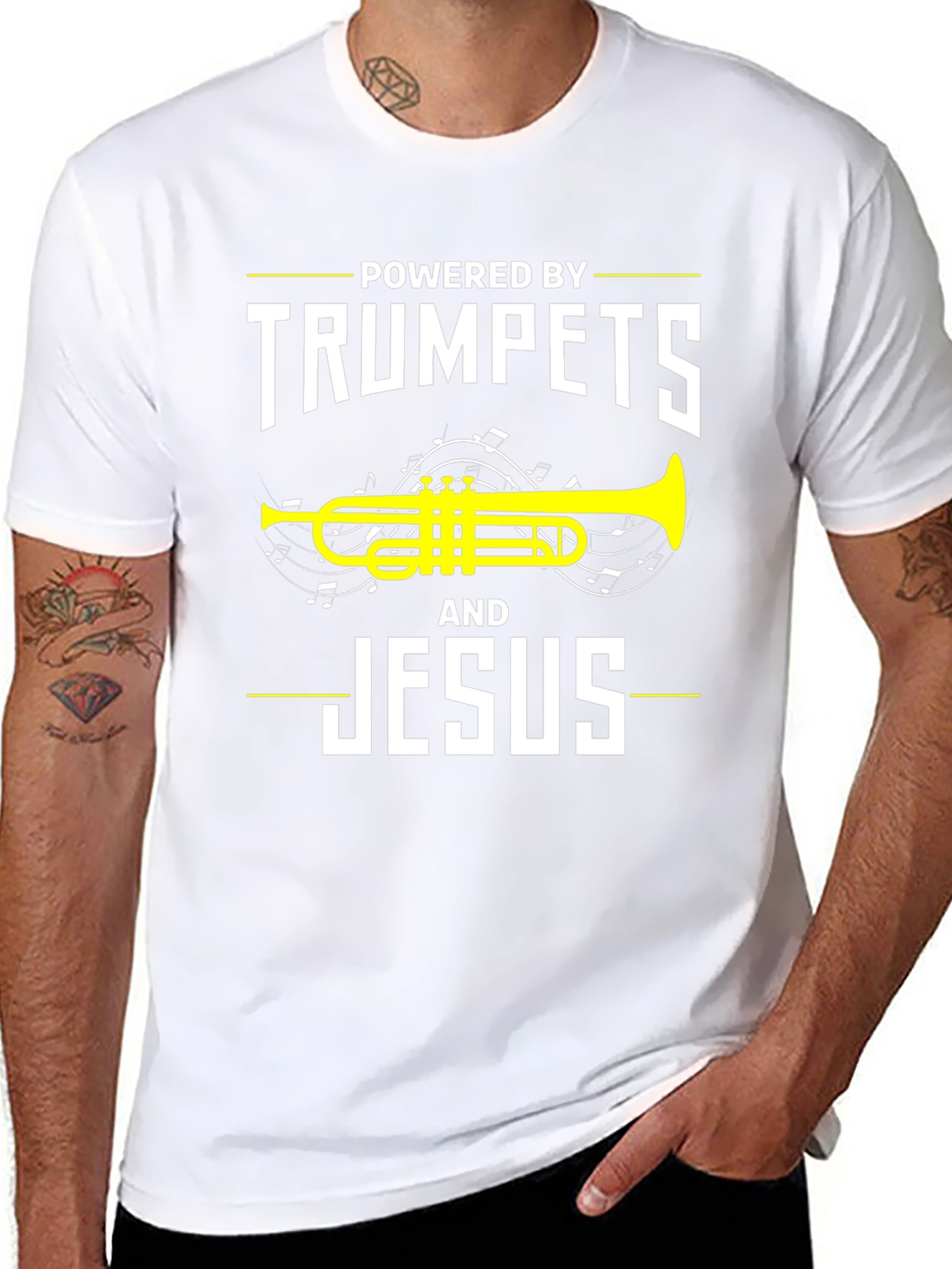 Powered By Trumpets and Jesus T-Shirt